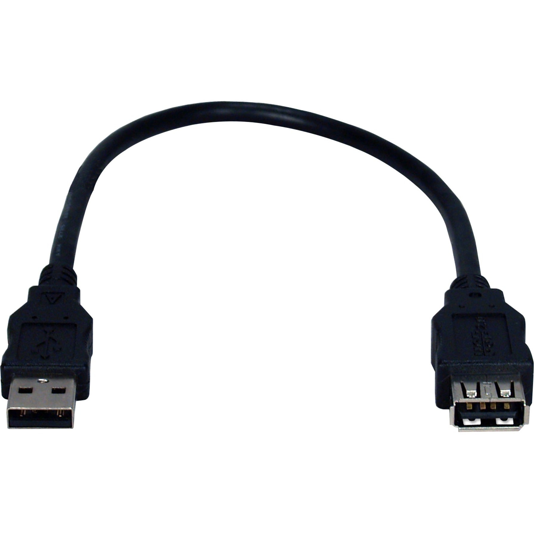 QVS CC2210C-01 USB 2.0 High-Speed Extension Cable, 1ft, Black