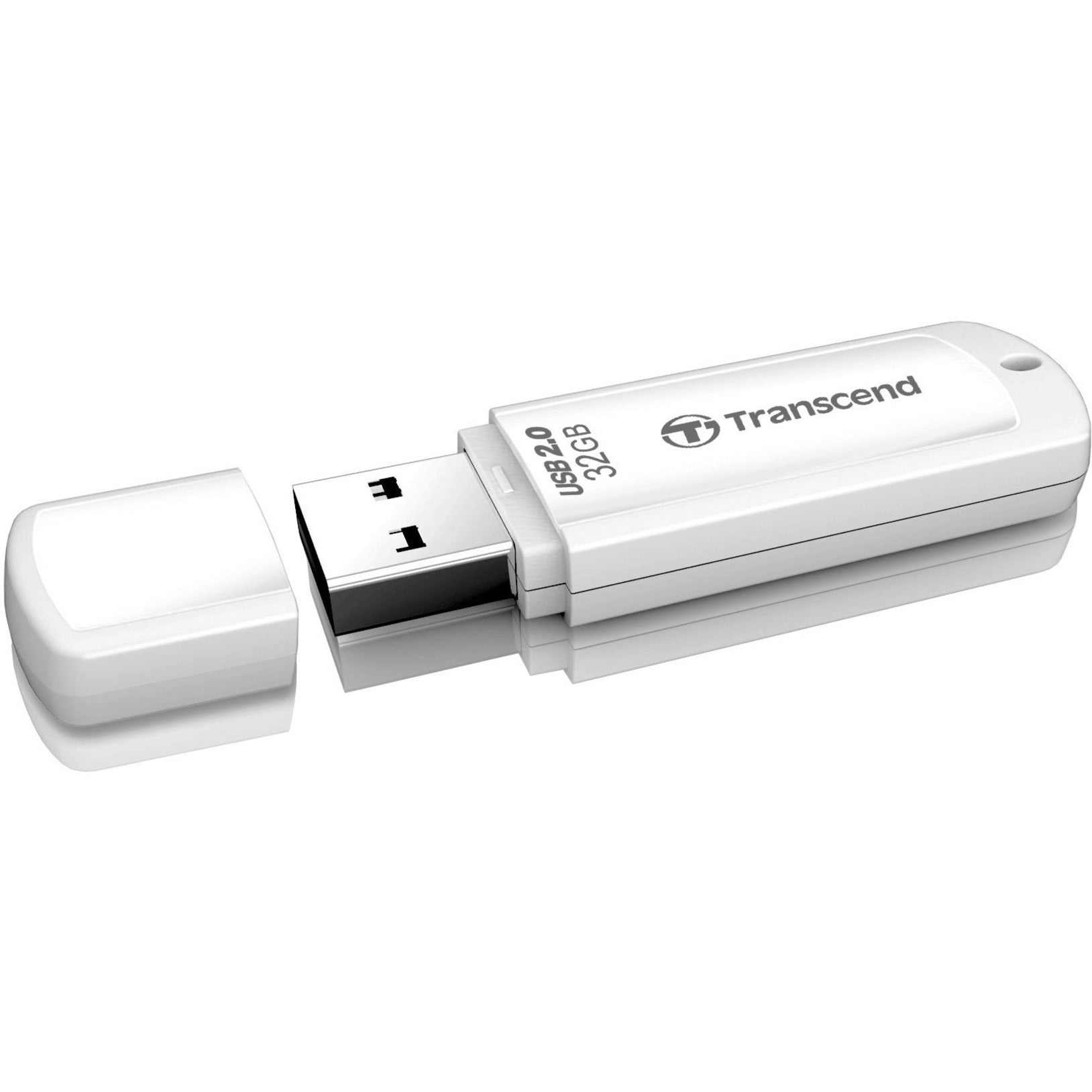 Transcend TS32GJF370 32GB JetFlash 370 USB 2.0 Flash Drive, Lifetime Warranty, White