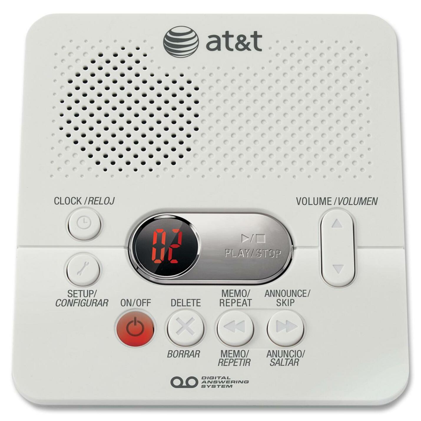 AT&T 1740 60 Min Record Time Digital Answering System, White