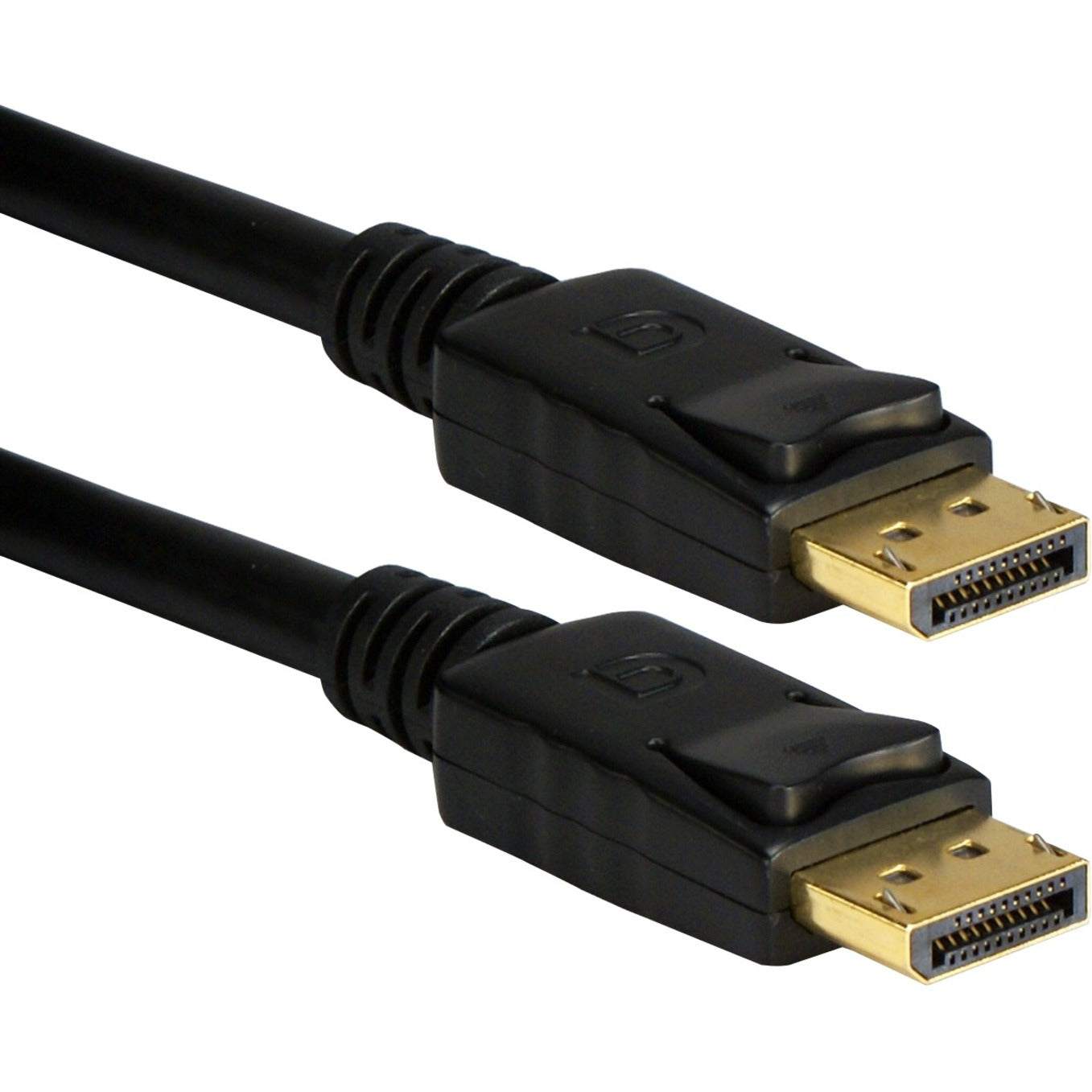 QVS DP-15 15ft DisplayPort Digital A/V Cable with Latches, Molded, Shielded, Matte Black