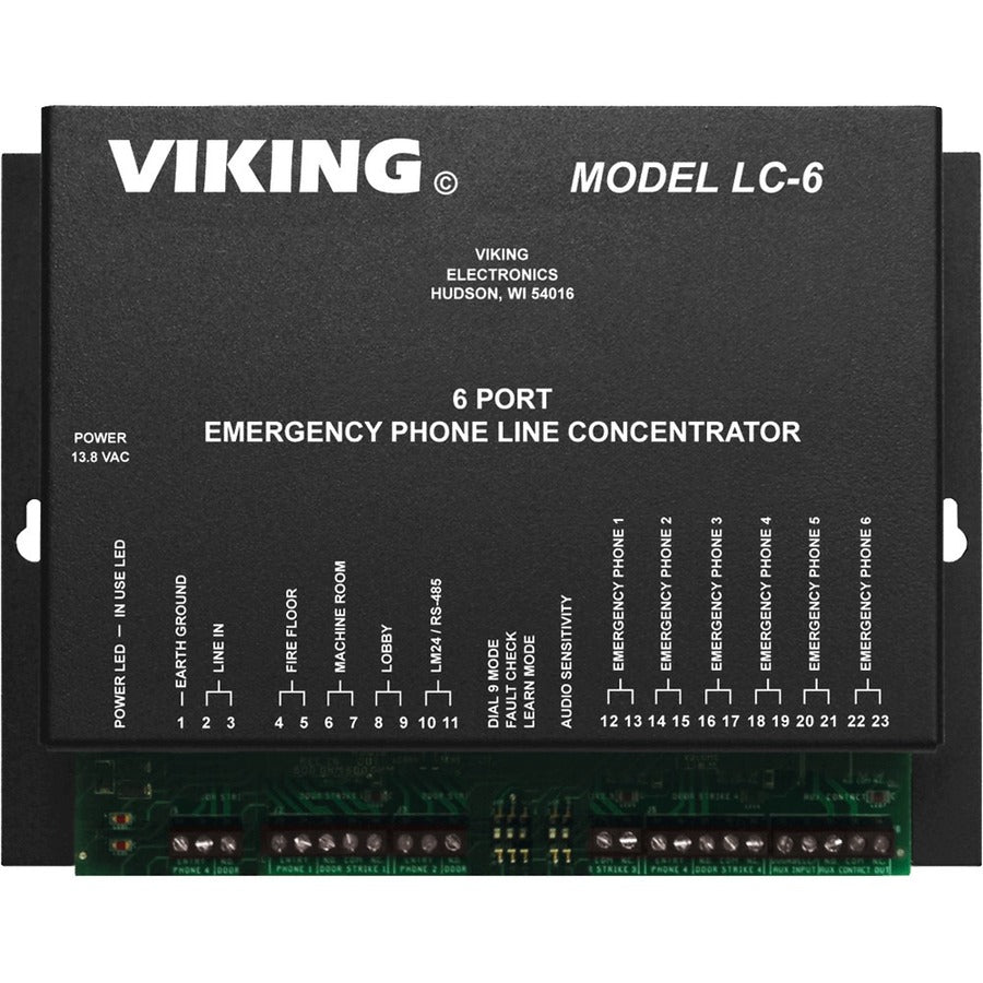 Viking Electronics LC6 Phone Line Concentrator - Emergency Phone, Area of Refuge