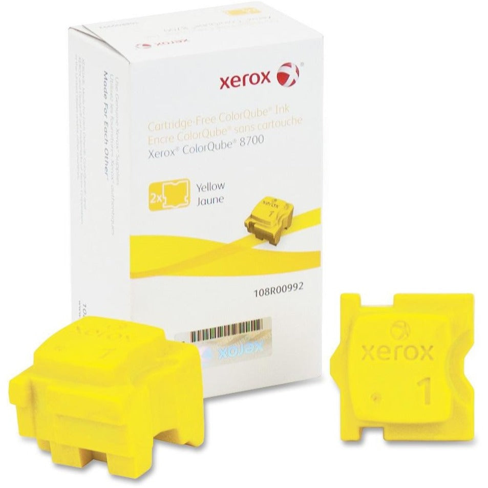 Xerox 108R00992 ColorQube Inks, Yellow, 4,200 Page Yield, 2/BX