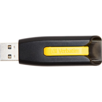 Verbatim 49175 Store 'n' Go V3 USB 3.0 Drive - 16GB Yellow, Password Protection, Retractable