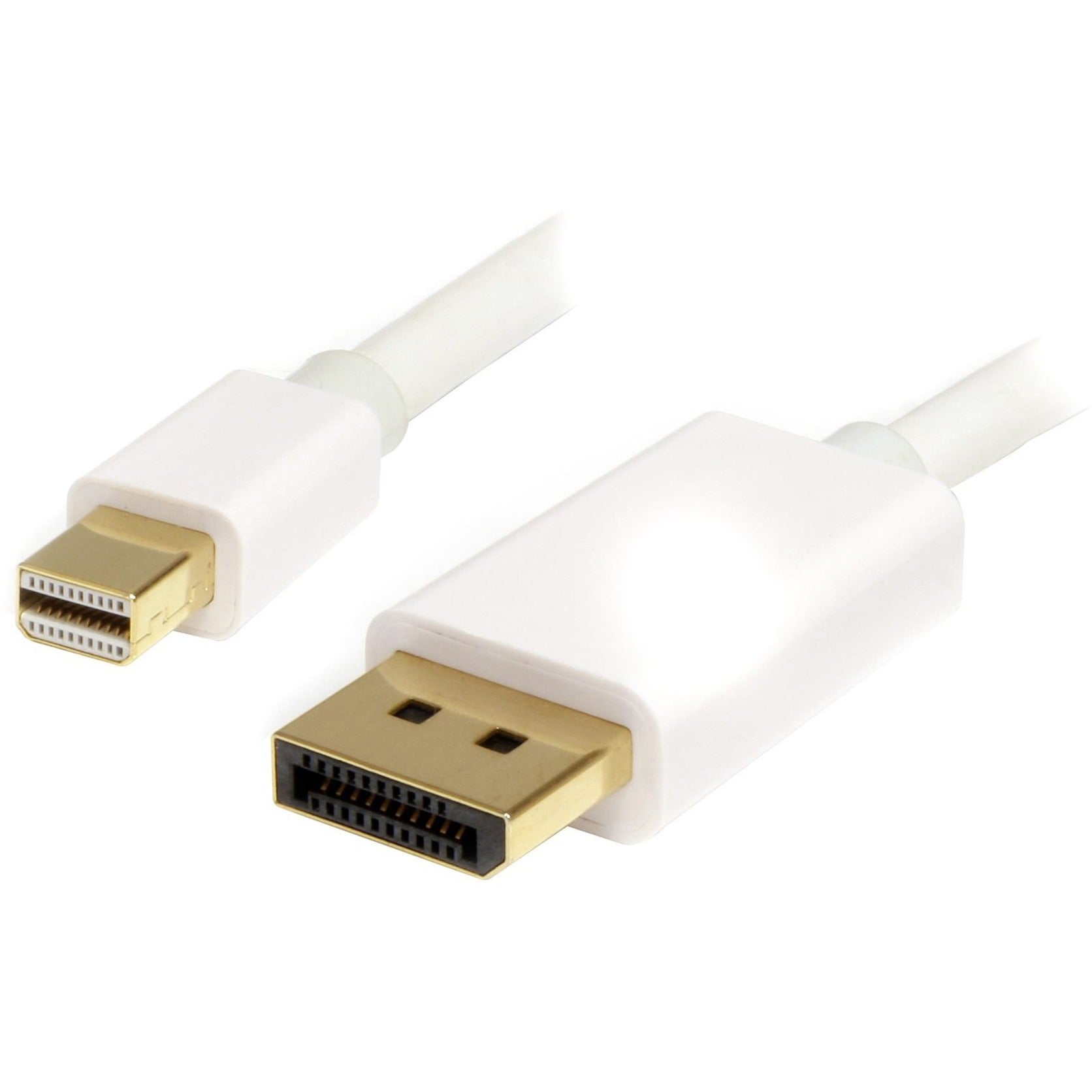 StarTech.com MDP2DPMM2MW 2 m White Mini DisplayPort to DisplayPort 1.2 Adapter Cable - M/M, Cost-effective solution for adding a standard DisplayPort connection to your Laptop or Mac Mini