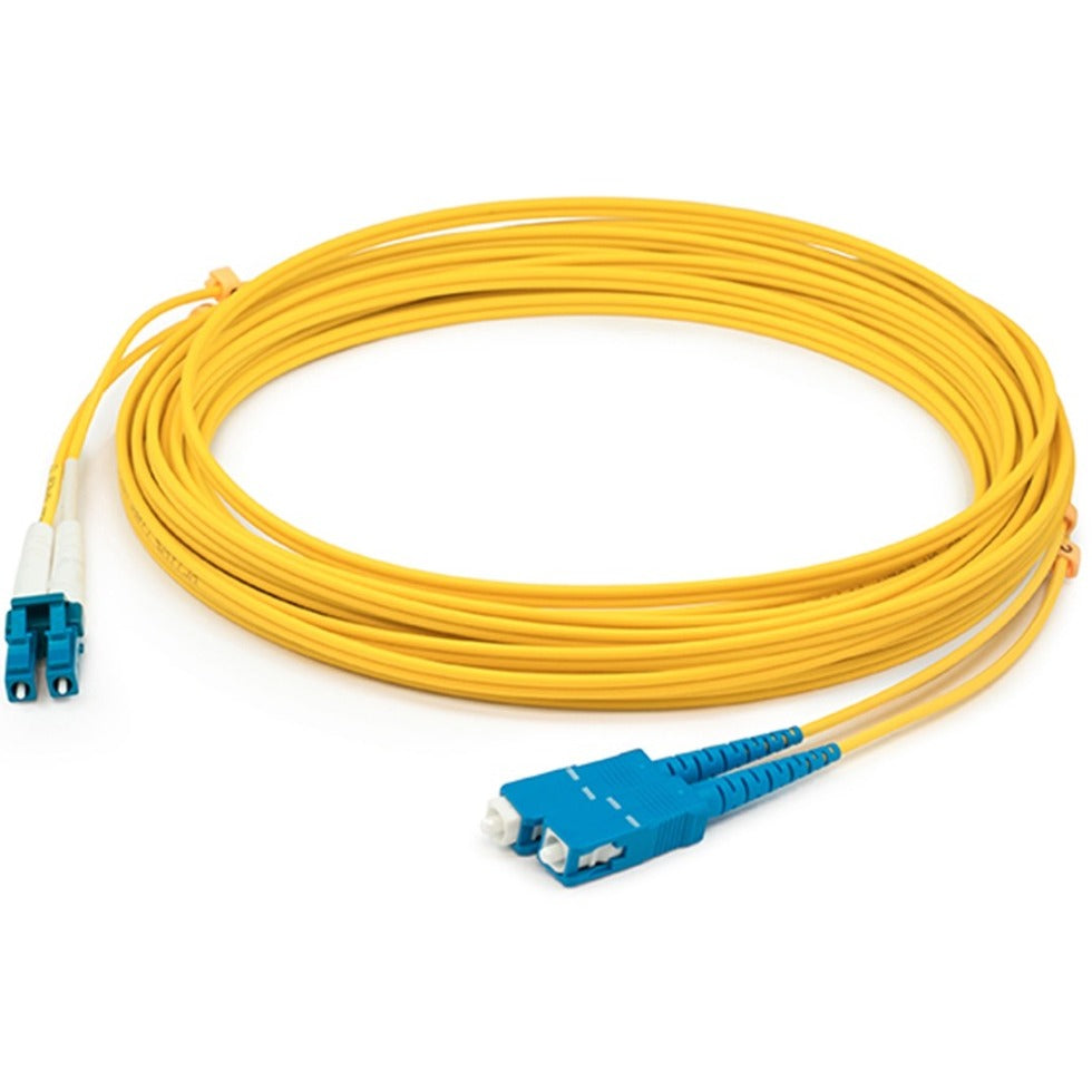 AddOn ADD-SC-LC-1M9SMF 1m SMF 9/125 Duplex SC/LC OS1 Yellow OFNR (Riser-Rated) Patch Cable, Single-mode Fiber Optic, 3 Year Warranty