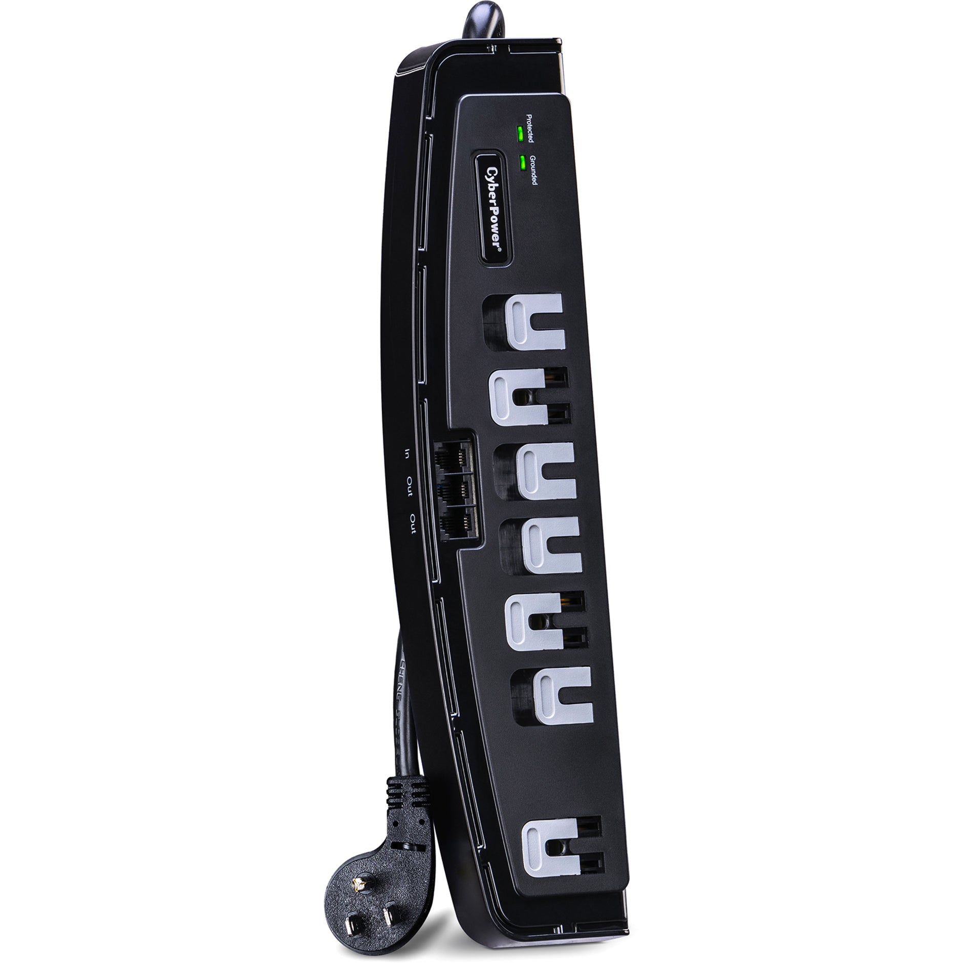 CyberPower CSP708T Professional 7-Outlets Surge Suppressor 8FT Cord and TEL, Lifetime Warranty, 1650 J