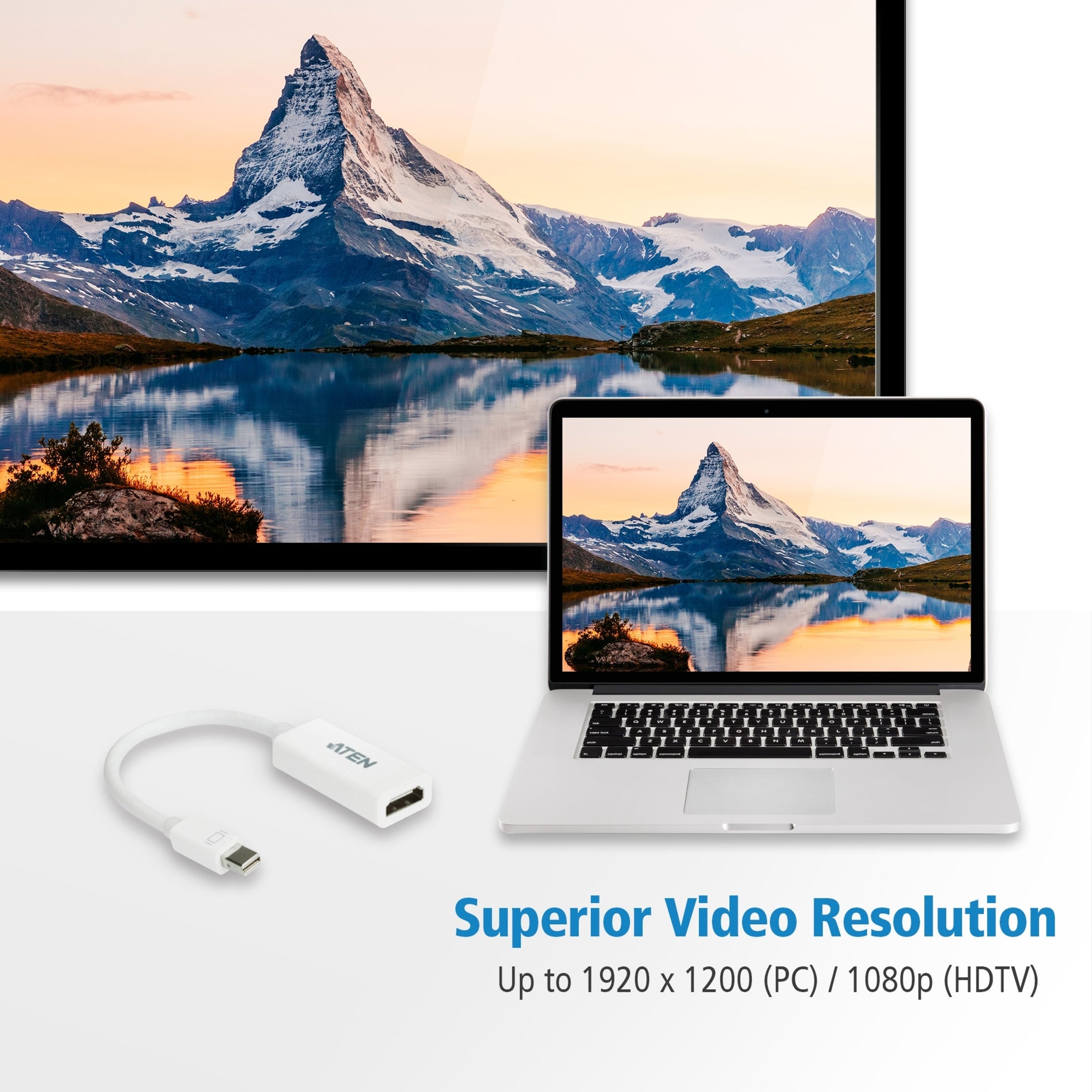 VanCryst VC980 Mini DisplayPort to HDMI Adapter, Connect Your Mac to HDMI Display