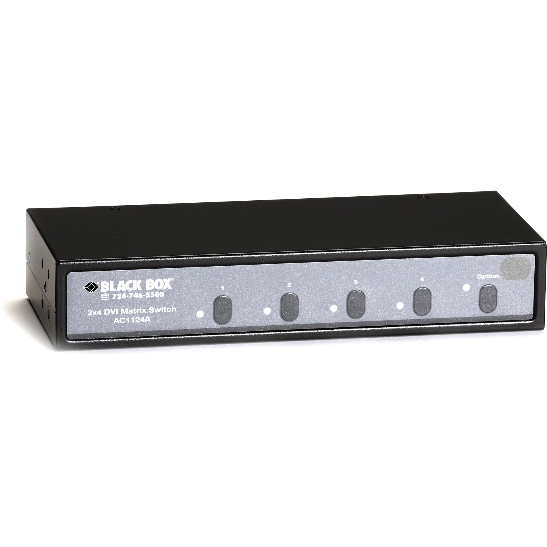 Black Box AC1124A 2x4 DVI Matrix Switch With Audio, UXGA, 1600 x 1200, 3 Year Warranty