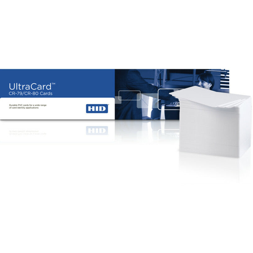 Fargo 082266 UltraCard PVC Card, 3.38" x 2.13" Length, 10mil Thickness, White, 500-Pack