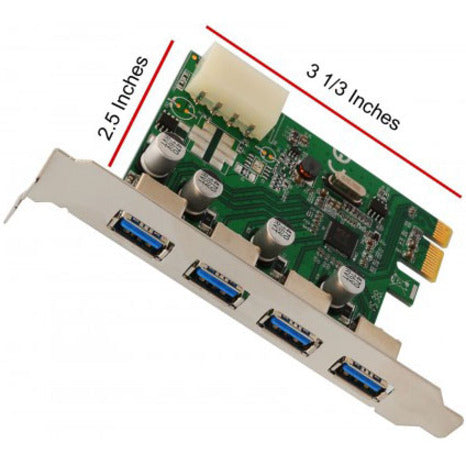 SYBA Multimedia SD-PEX20133 4 Port USB 3.0 PCI-e x1 Card, High-Speed Data Transfer and Easy Expansion