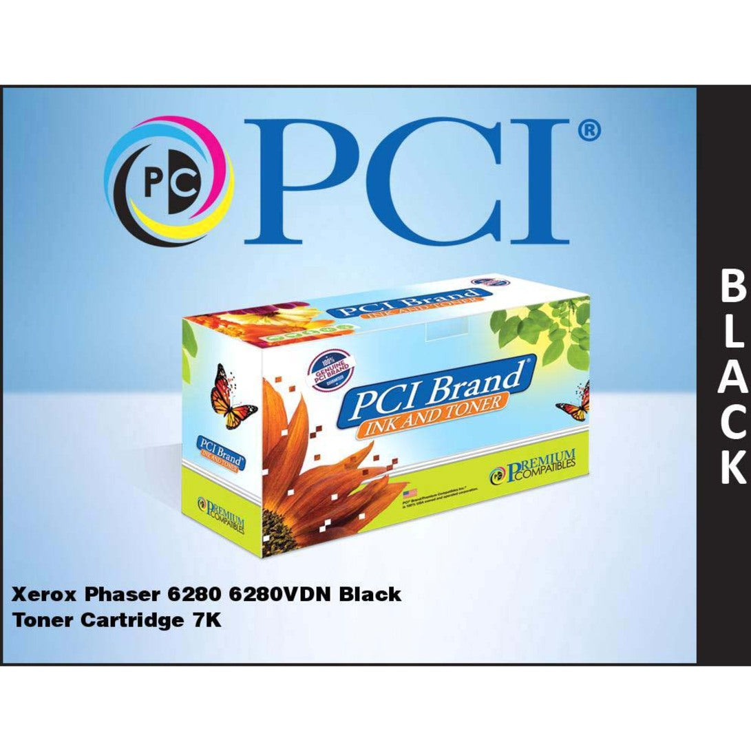 Premium Compatibles 106R01395-PCI Xerox Phaser 6280 6280VDN Black Toner Cartridge 7K Yield, High Print Quality
