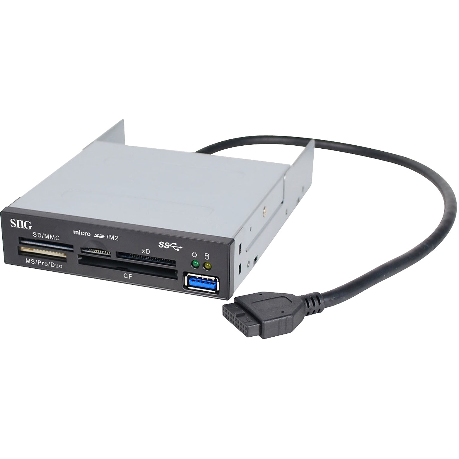 SIIG JU-MR0A11-S1 USB 3.0 Internal Bay Multi Card Reader, 5GB/s Data Transfer Rate, PC Compatible