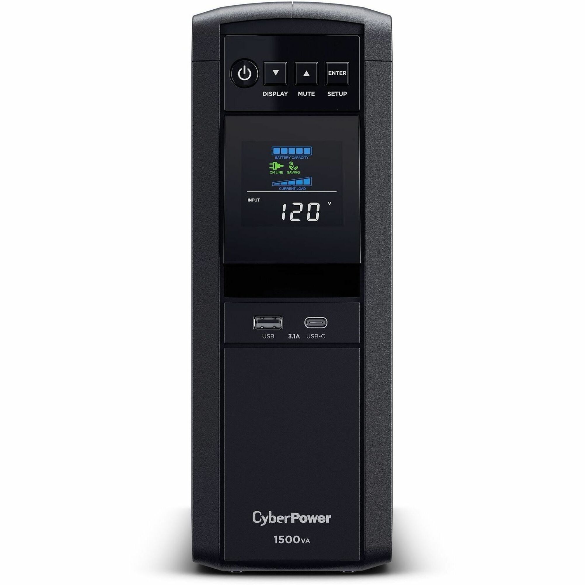 CyberPower CP1500PFCLCDTAA UPS 1500VA 900W PFC Compatible Pure Sine Wave TAA Compliant