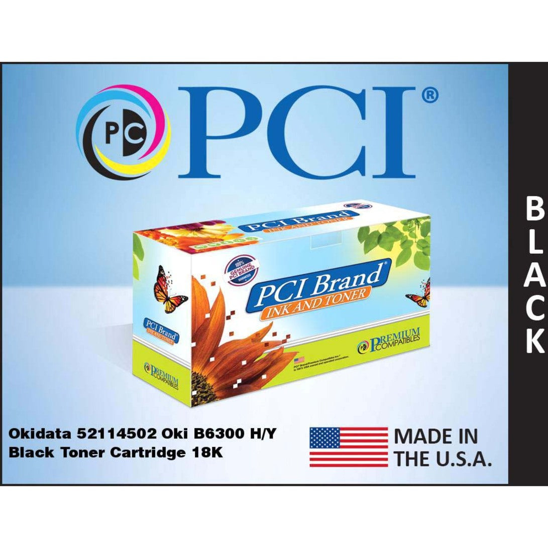 Premium Compatibles 52114502-PCI Okidata 52114502 OKI B6300 Black Toner Cartridge 18K High Yield Made in USA, Superior Quality Laser Toner