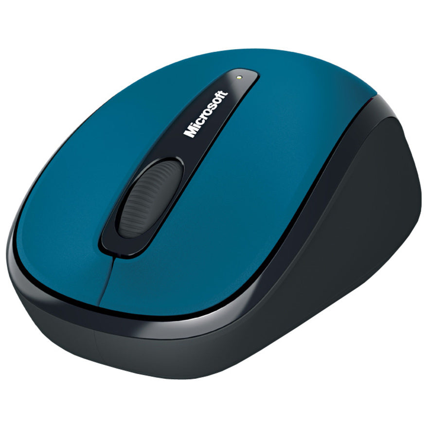 Microsoft GMF-00273 Wireless Mobile Mouse 3500, Symmetrical Ergonomic Fit, Cyan Blue, Battery Indicator