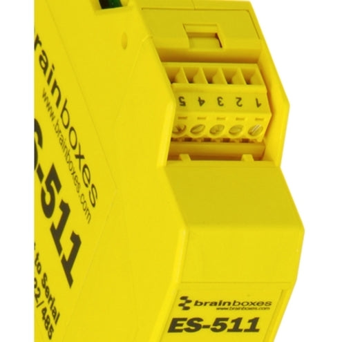 Brainboxes ES-511 Industrial Ethernet to Serial 1xRS232/422/485, Lifetime Warranty, TAA Compliant