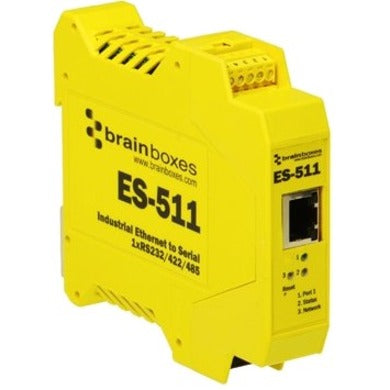 Brainboxes ES-511 Industrial Ethernet to Serial 1xRS232/422/485, Lifetime Warranty, TAA Compliant