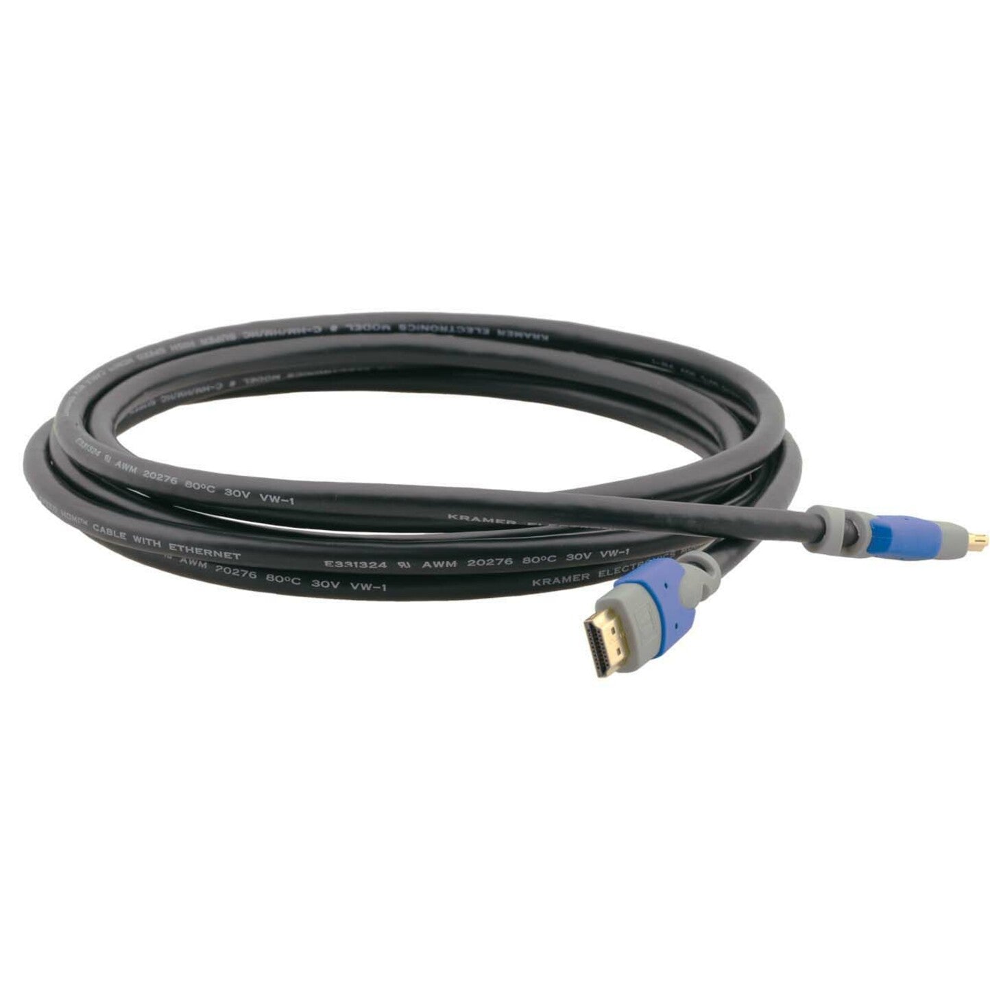 Kramer C-HM/HM/PRO-3 High-Speed HDMI Cable with Ethernet, 3 ft, Molded, Copper Conductor, Gold Plated Connectors