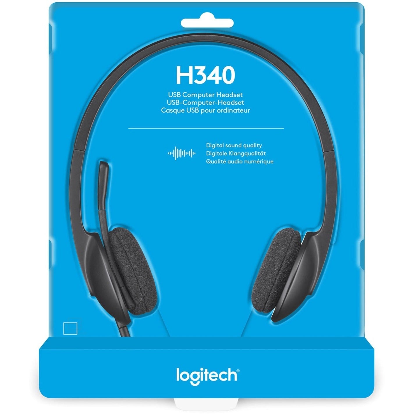 Logitech H340 USB Headset, Binaural Over-the-head Stereo, Wired