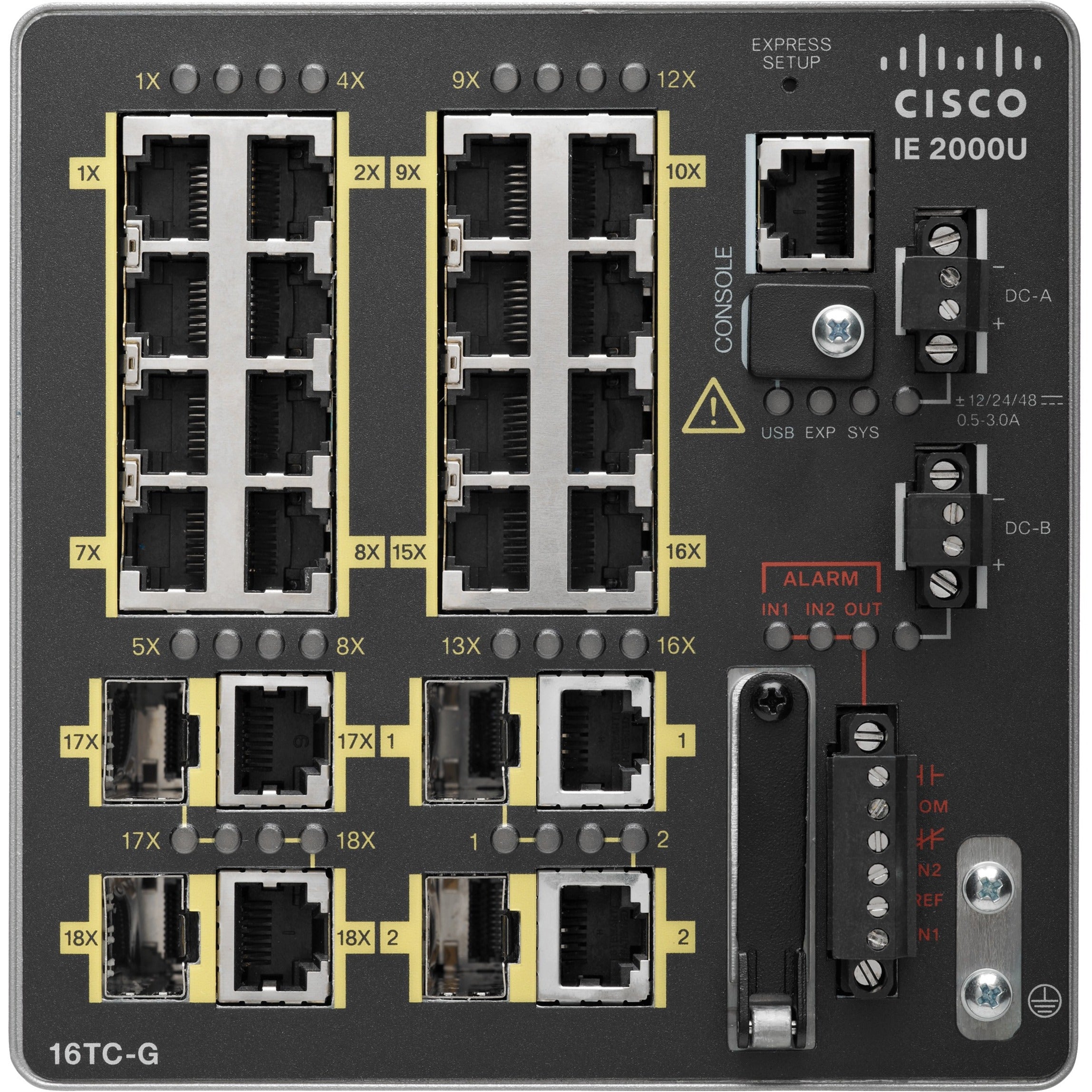 Cisco IE-2000-16TC-G-E Ethernet Switch, 16-Port Gigabit Ethernet, Managed, Compact Design