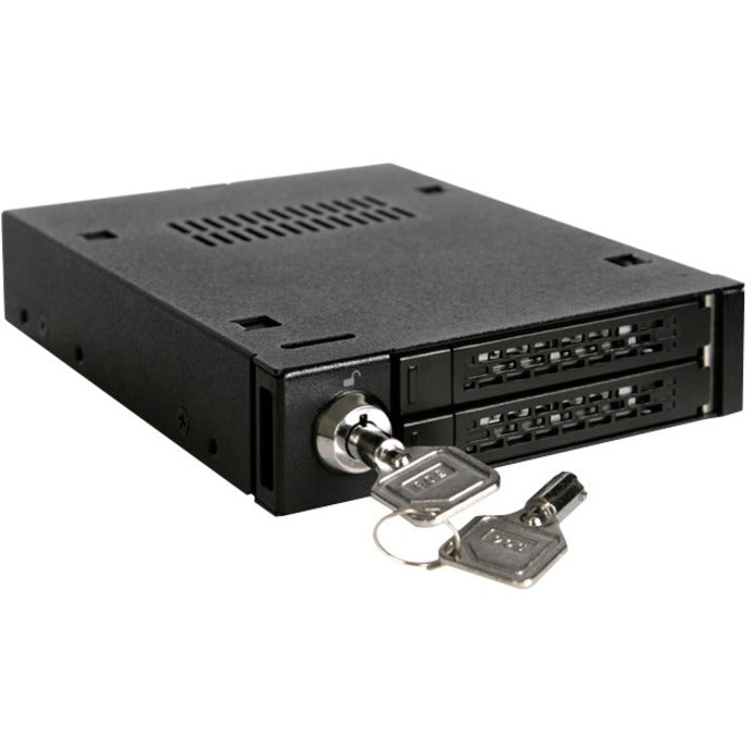 Icy Dock MB992SK-B Dual Bay 2.5" SATA Mobile Rack For 3.5" Device Bay, Matte Black, Limited Warranty 3 Year