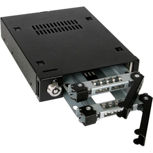 Icy Dock MB992SK-B Dual Bay 2.5" SATA Mobile Rack For 3.5" Device Bay, Matte Black, Limited Warranty 3 Year
