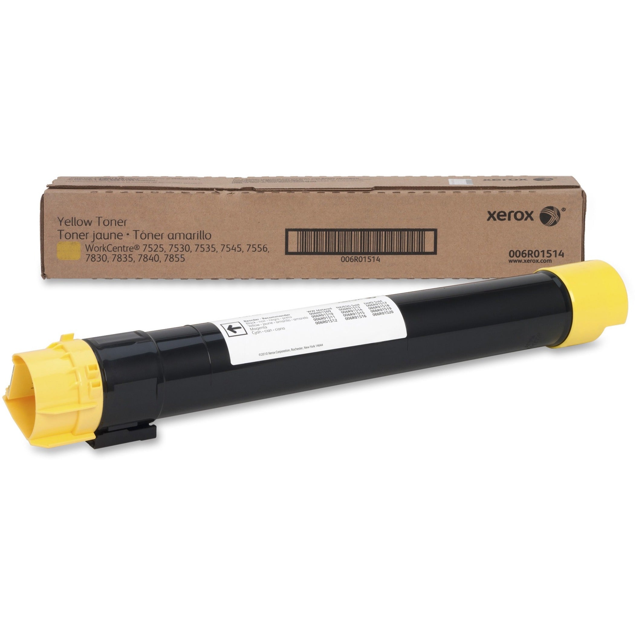 Xerox 006R01514 WorkCentre 7855 Toner Cartridge, Yellow, 15,000 Pages