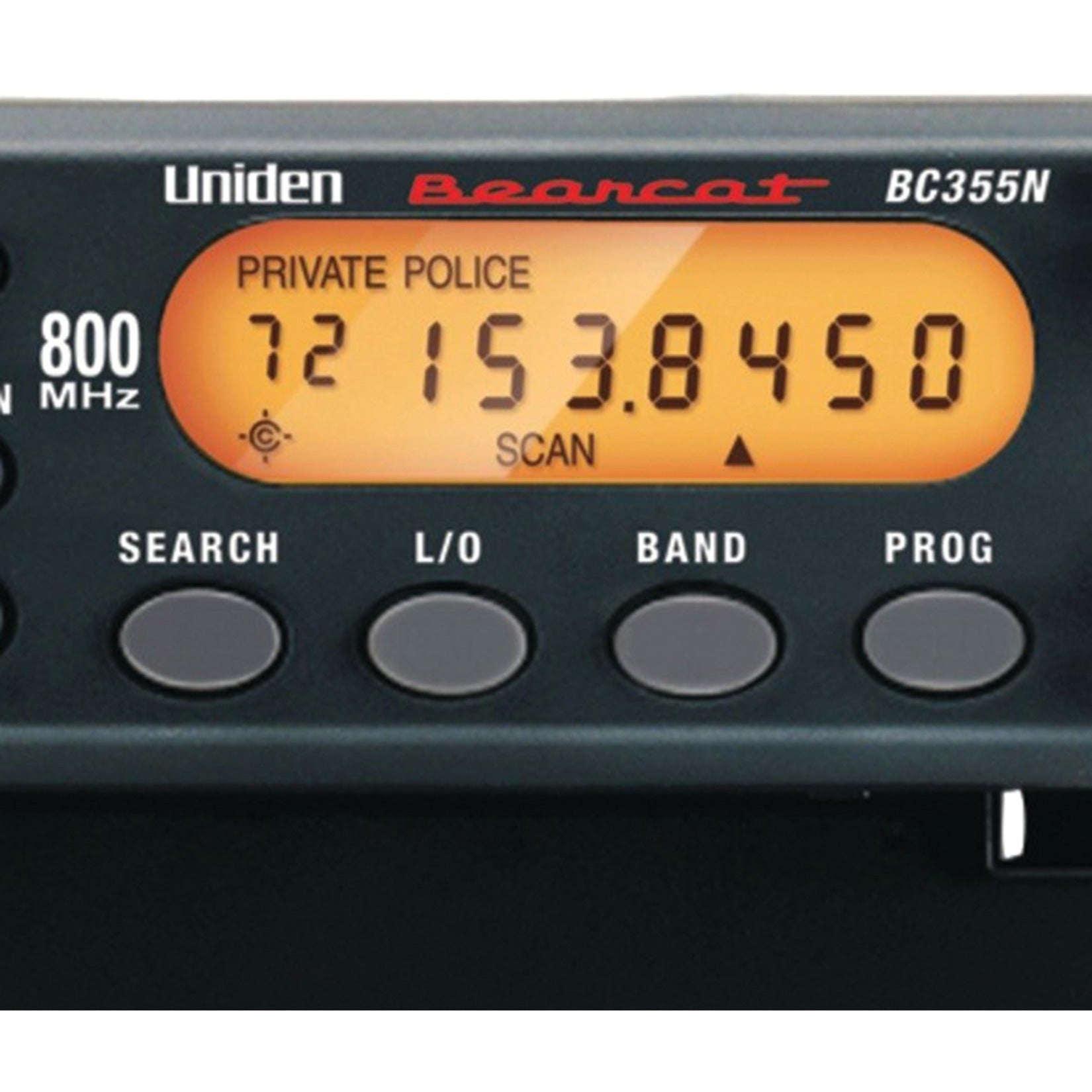 Uniden BC355N 800 MHz Bearcat Base / Mobile Scanner with Narrowband Compatibility, 300 Channels, Orange Backlit LCD Display