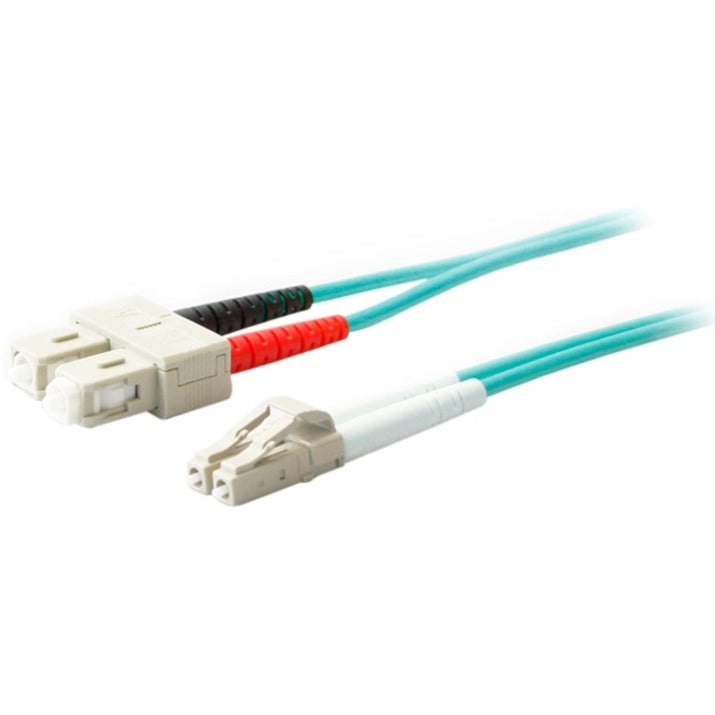 AddOn ADD-SC-LC-1M5OM4 1m LOMM OM4 Fiber Optic Male LC/SC 50/125 Duplex Aqua Cable, 3 Year Warranty, RoHS Certified