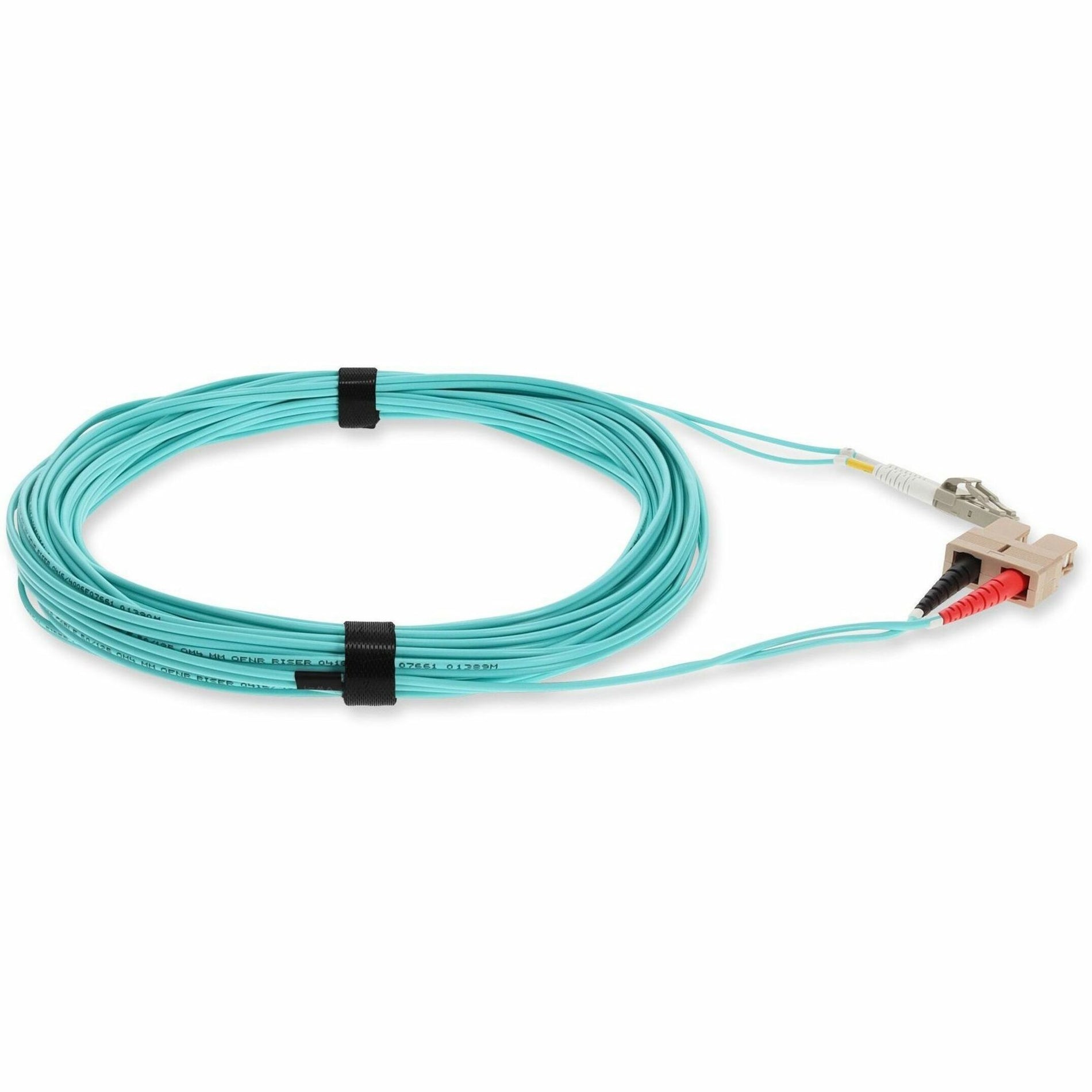 AddOn ADD-SC-LC-10M5OM4 10m Fiber Optic Patch Cable, Aqua, Multi-Mode, LSZH