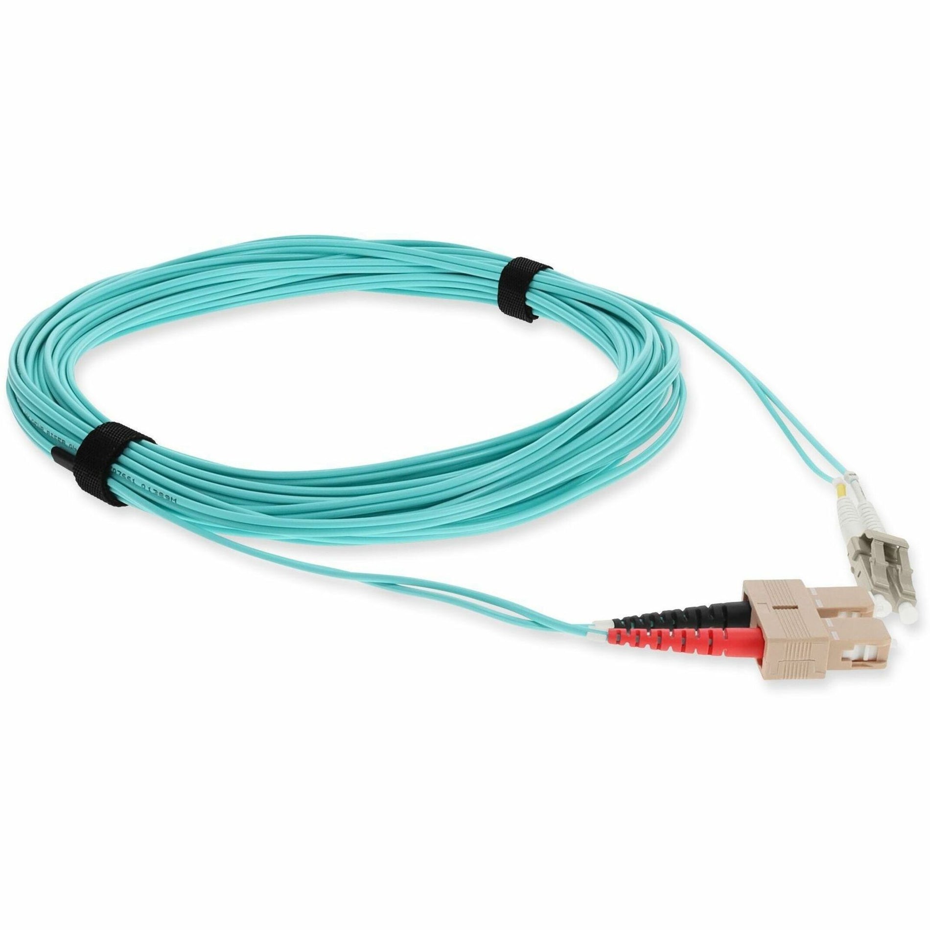 AddOn ADD-SC-LC-10M5OM4 10m Fiber Optic Patch Cable, Aqua, Multi-Mode, LSZH