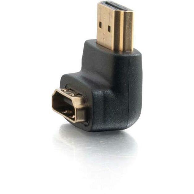 C2G 40999 HDMI 90 Degree Adapter - Male to Female, 90 Degree Angled Connector, Gold Plated