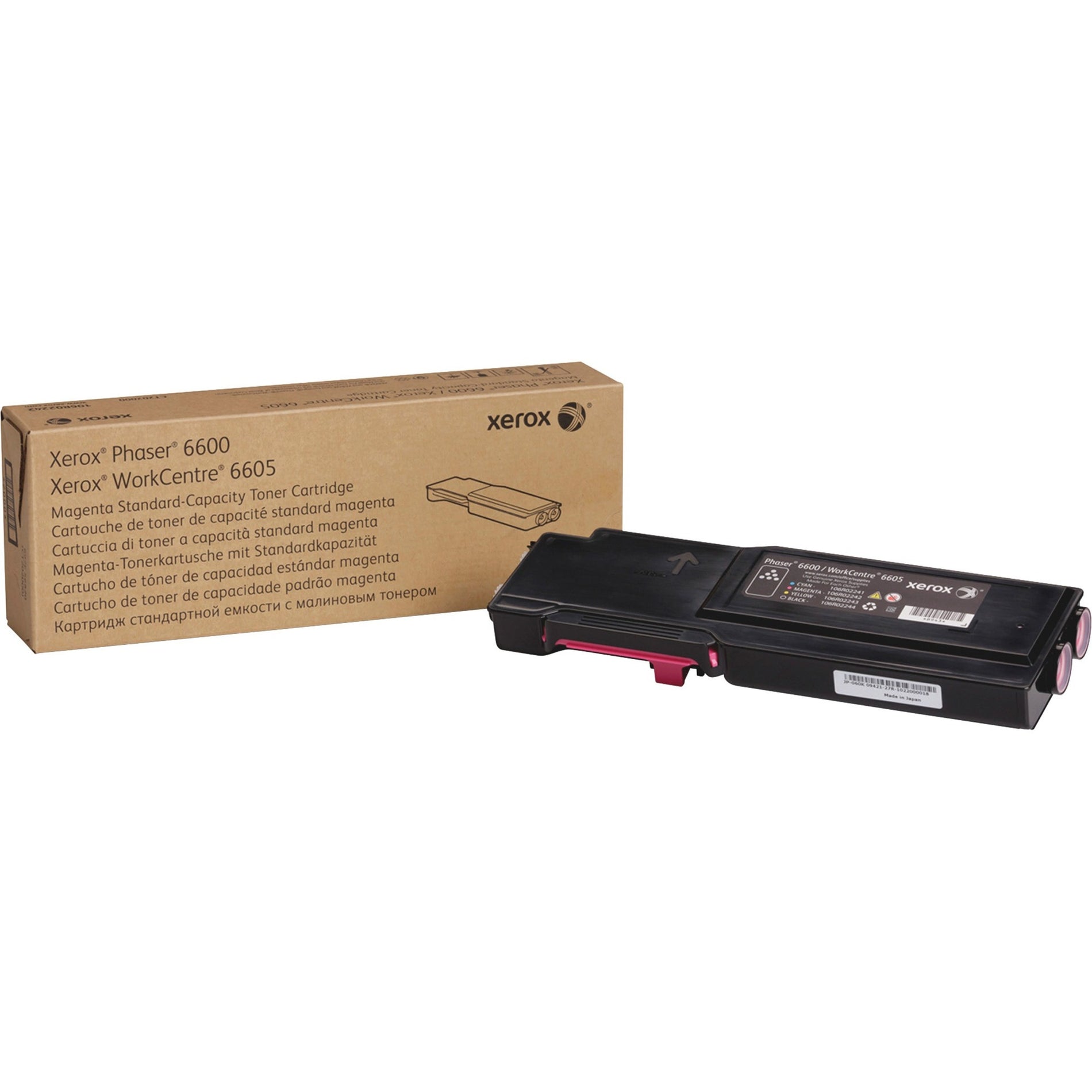 Xerox 106R02242 Phaser 6600/WorkCentre 6605 Standard Toner Cartridge, Magenta, 2,000 Page Yield