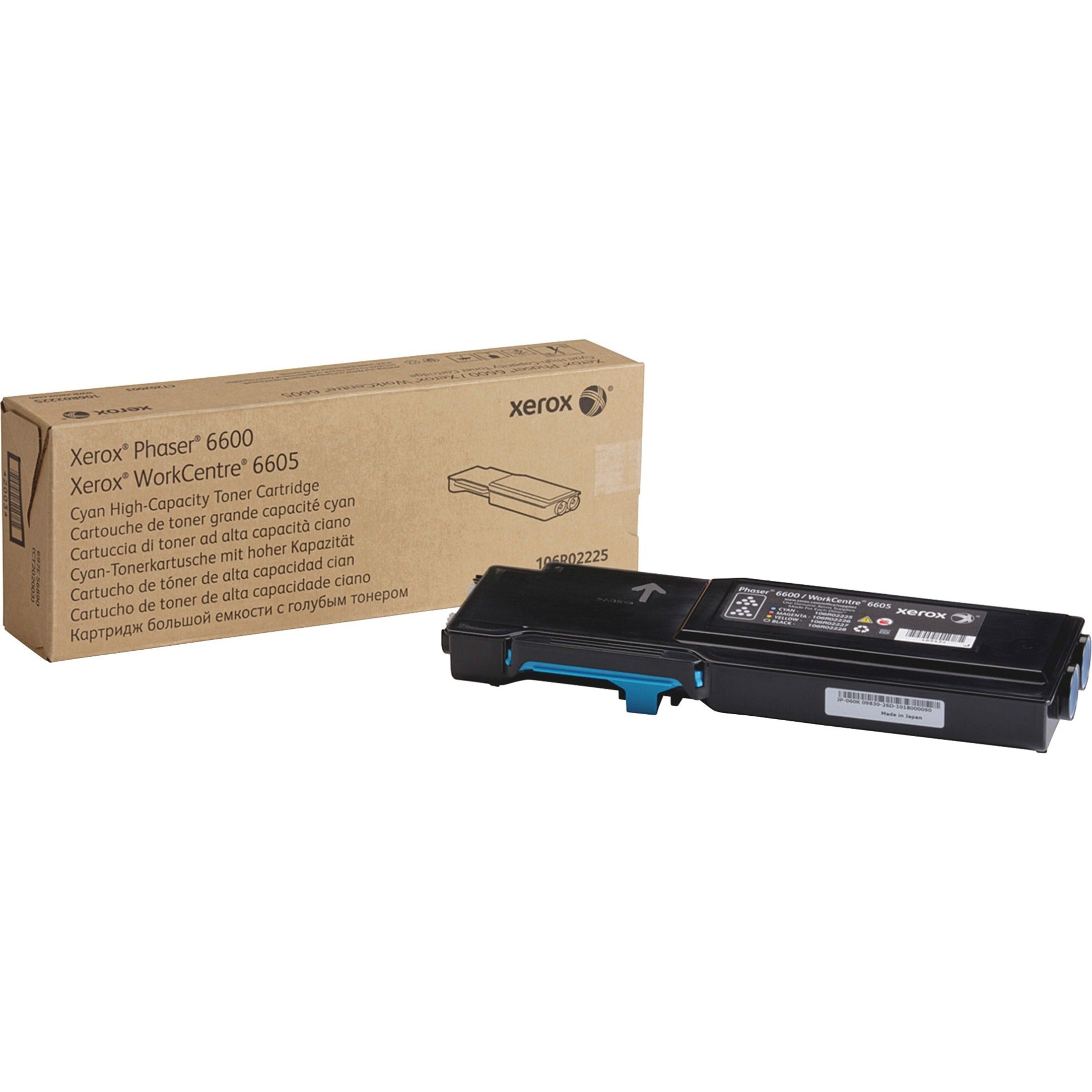 Xerox 106R02225 Phaser 6600/WorkCentre 6605 High Capacity Toner Cartridge, Cyan, 6000 Pages