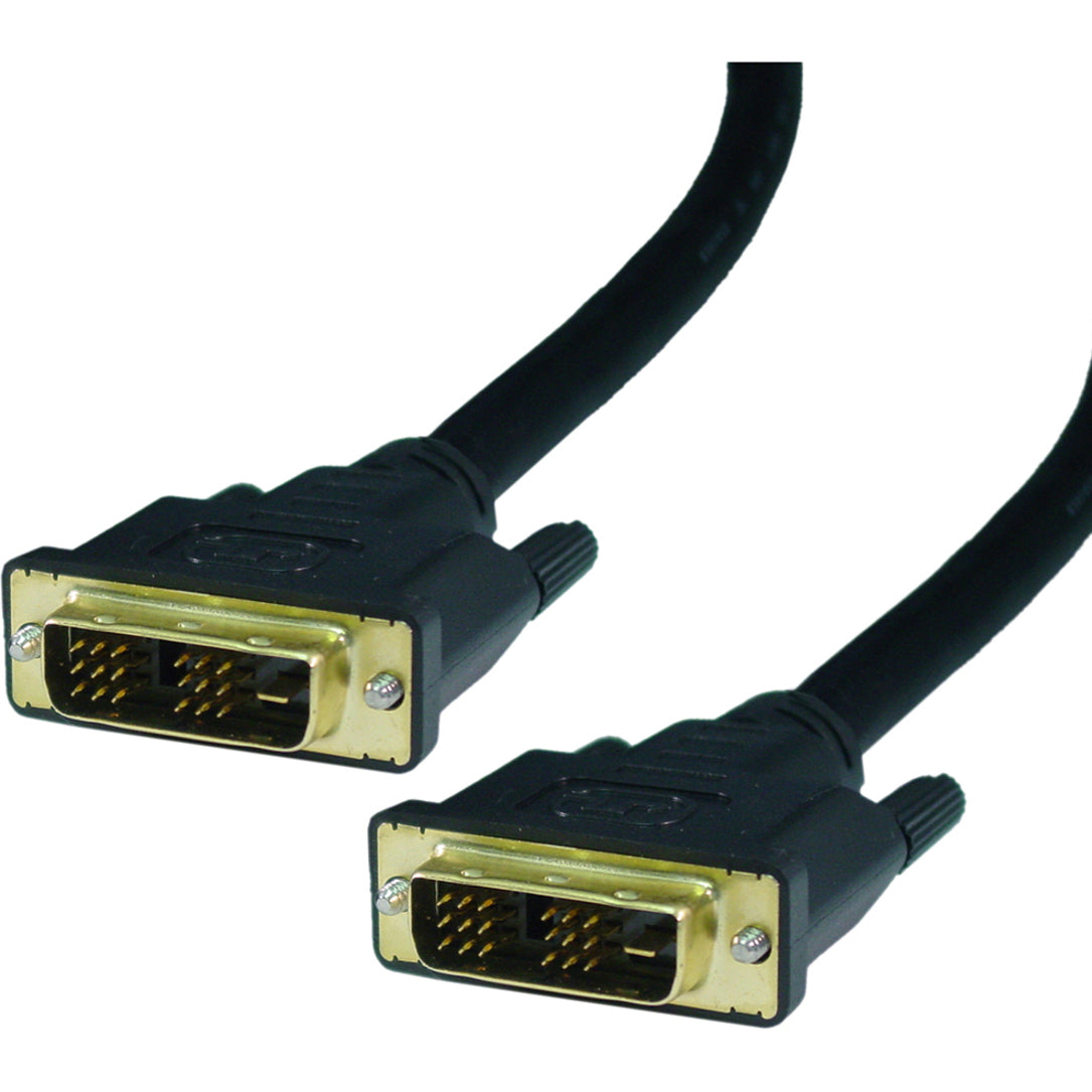 4XEM 4XDVISMM6FT DVI Video Cable, 6 ft, Copper Conductor, Shielded, Nickel Plated Connectors