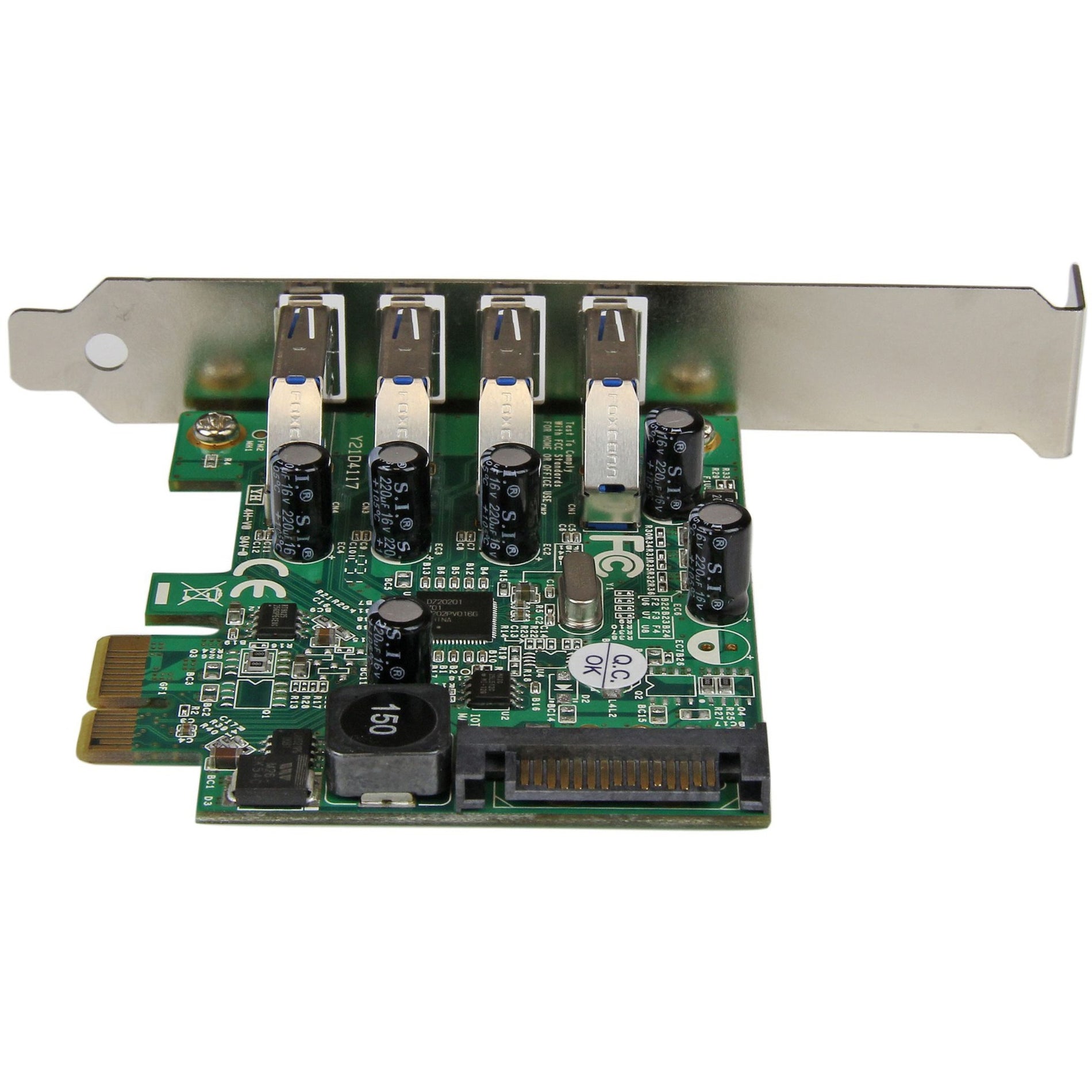 StarTech.com PEXUSB3S4V 4 Port PCI Express PCIe SuperSpeed USB 3.0 Controller Card Adapter with SATA Power - Low Profile, Fast Data Transfer and Easy Connectivity