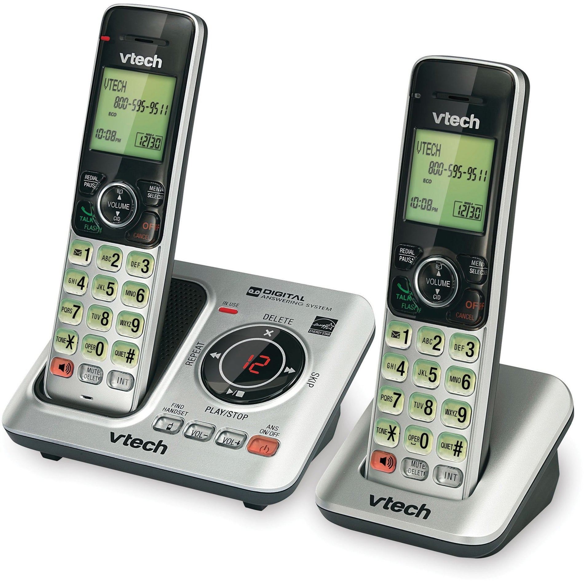 VTech CS6629-2 DECT 6.0 Cordless Phone 2 Handset Answering System with Caller ID/Call Waiting, Expandable, Silent Mode