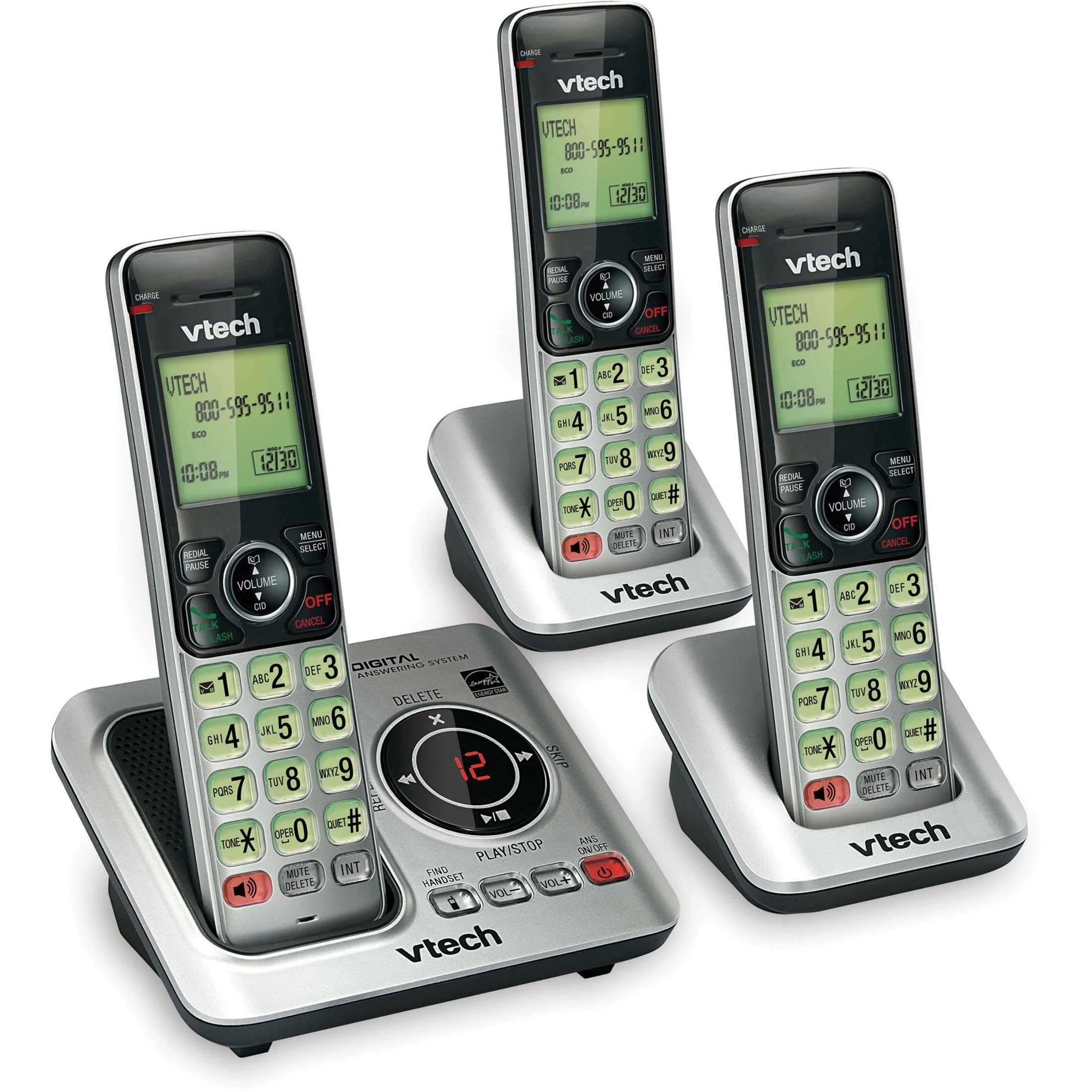 VTech CS6629-3 DECT 6.0 Cordless Phone - 3 Handset Answering System with Caller ID/Call Waiting [Discontinued]