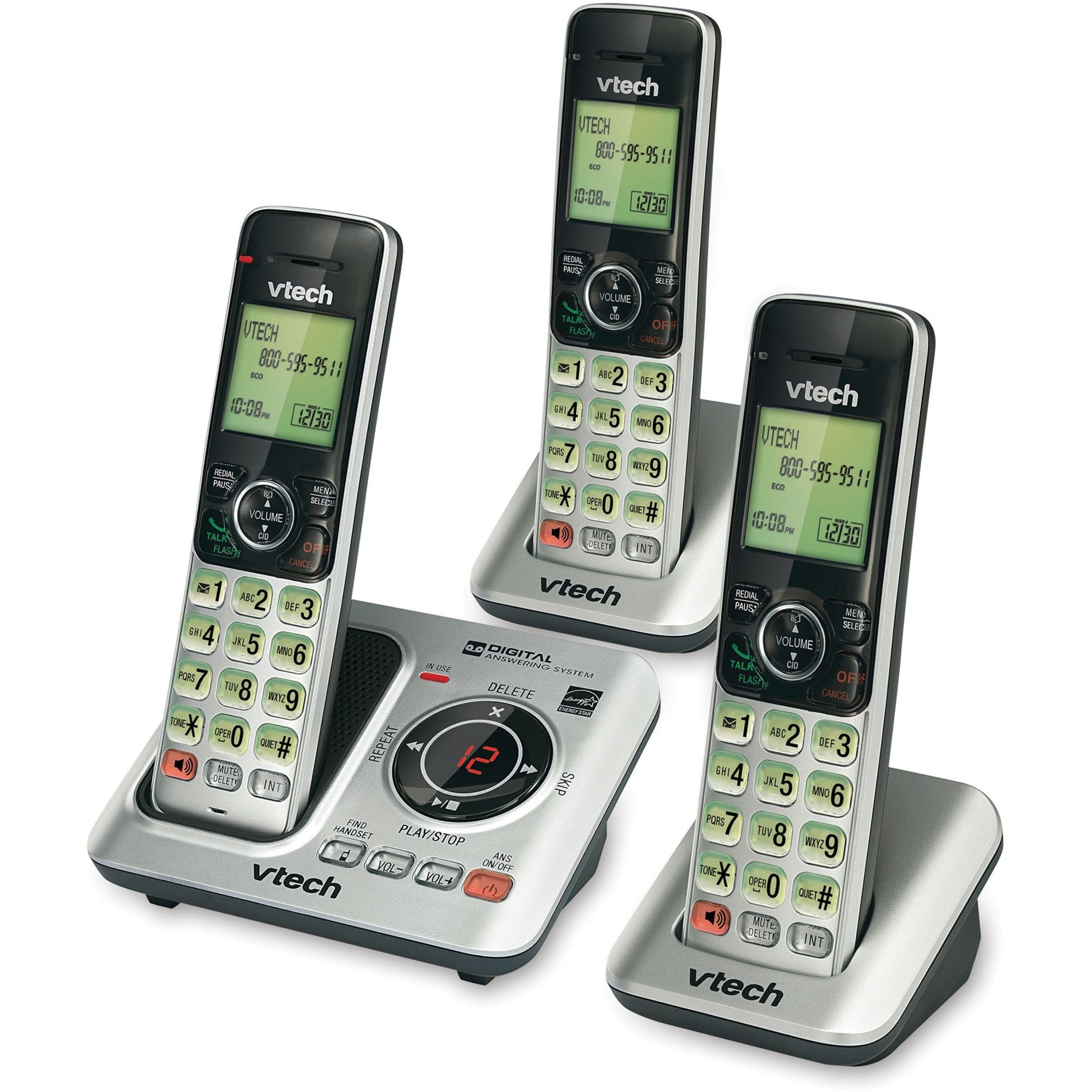 VTech CS6629-3 DECT 6.0 Cordless Phone - 3 Handset Answering System with Caller ID/Call Waiting [Discontinued]