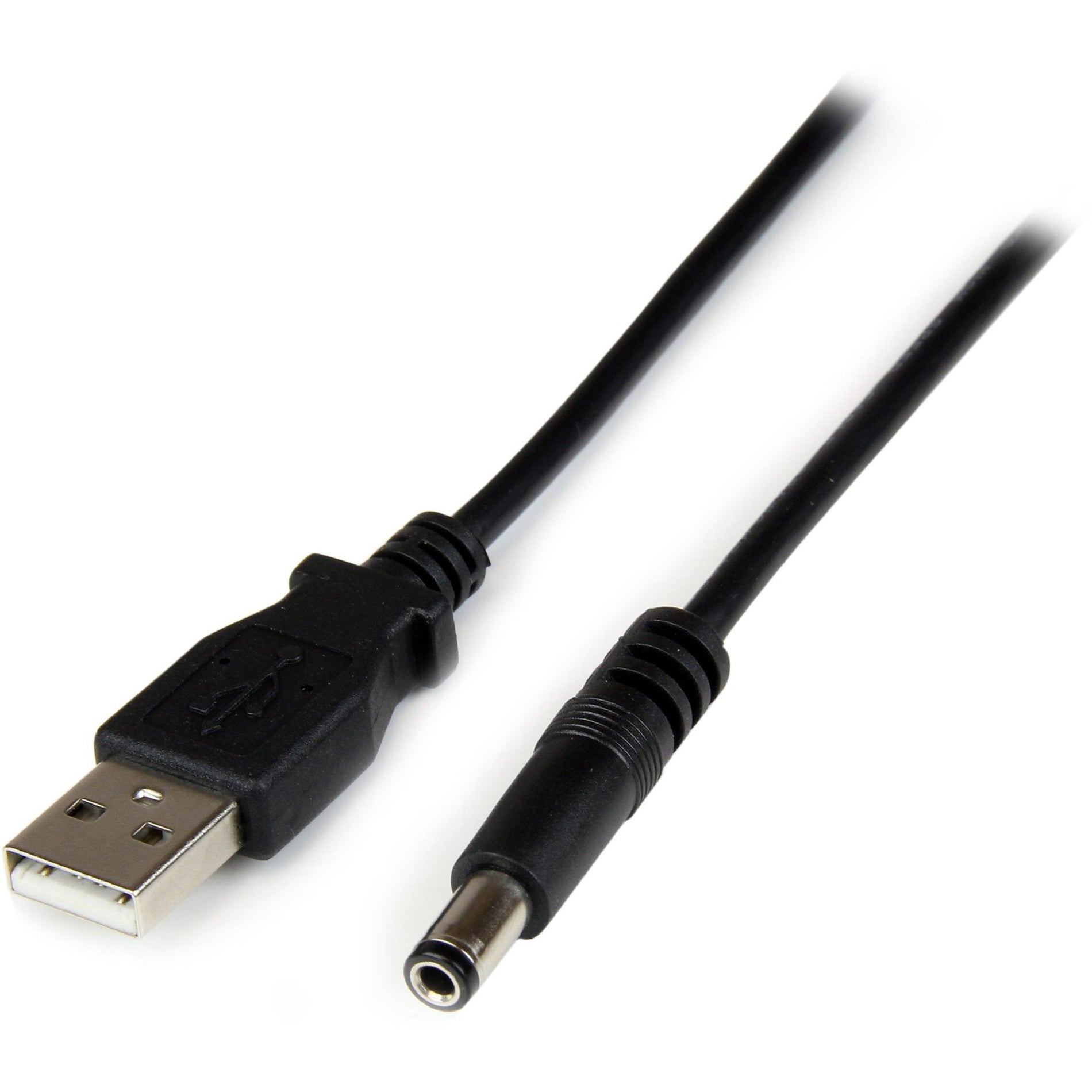 StarTech.com USB2TYPEN1M 1m USB to Type N Barrel 5V DC Power Cable, Black, Lifetime Warranty