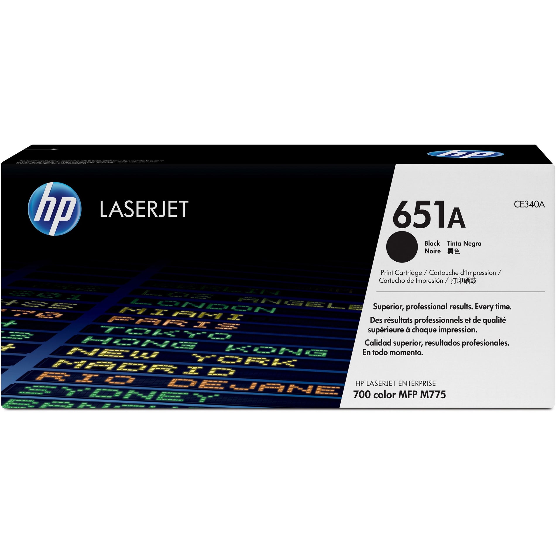 HP CE340A 651A Toner Cartridge, 13,500 Page Yield, Black