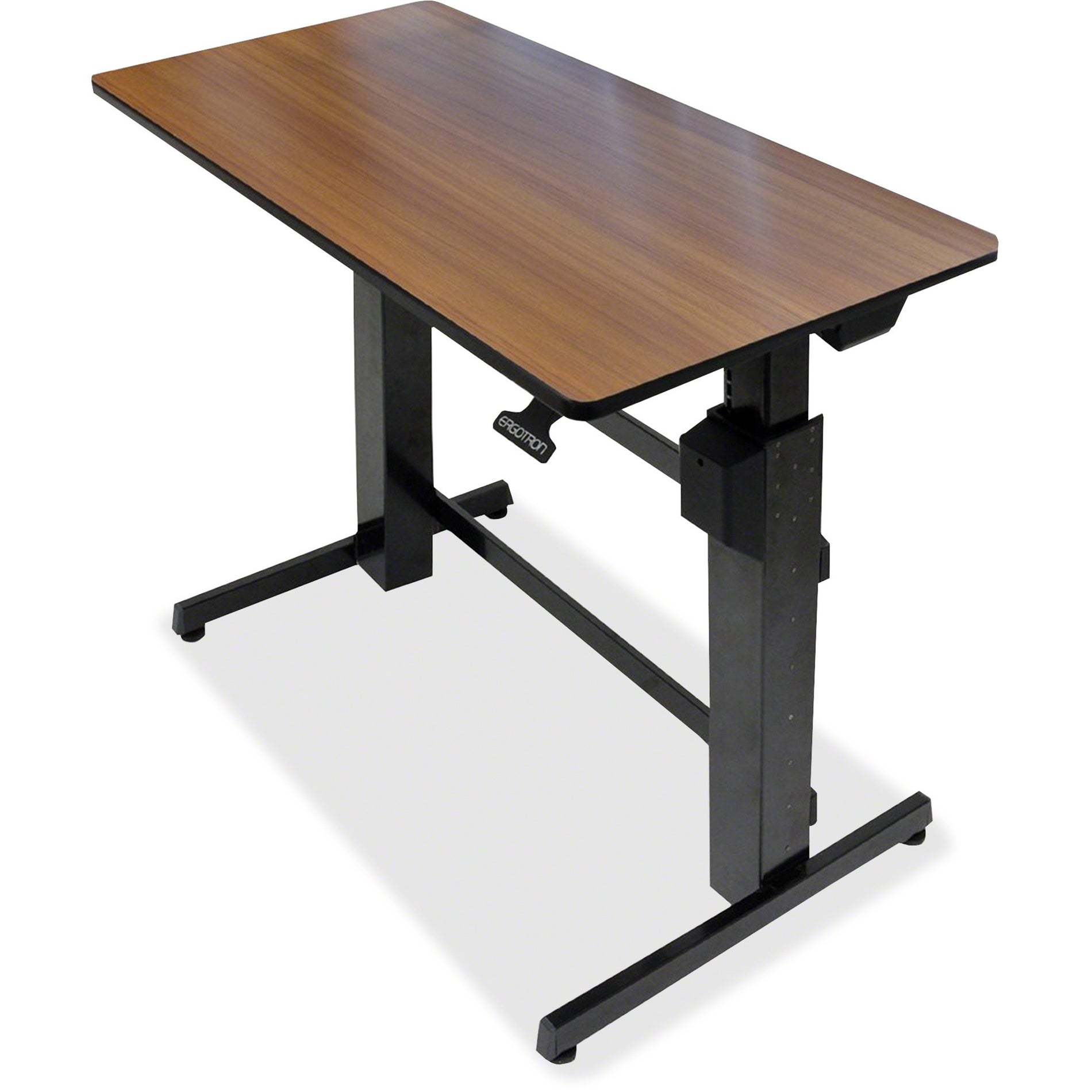 Ergotron 24-271-927 WorkFit-D Sit-Stand Desk (Walnut Surface), Durable, Leveling Glide, 65 lb Maximum Load Capacity