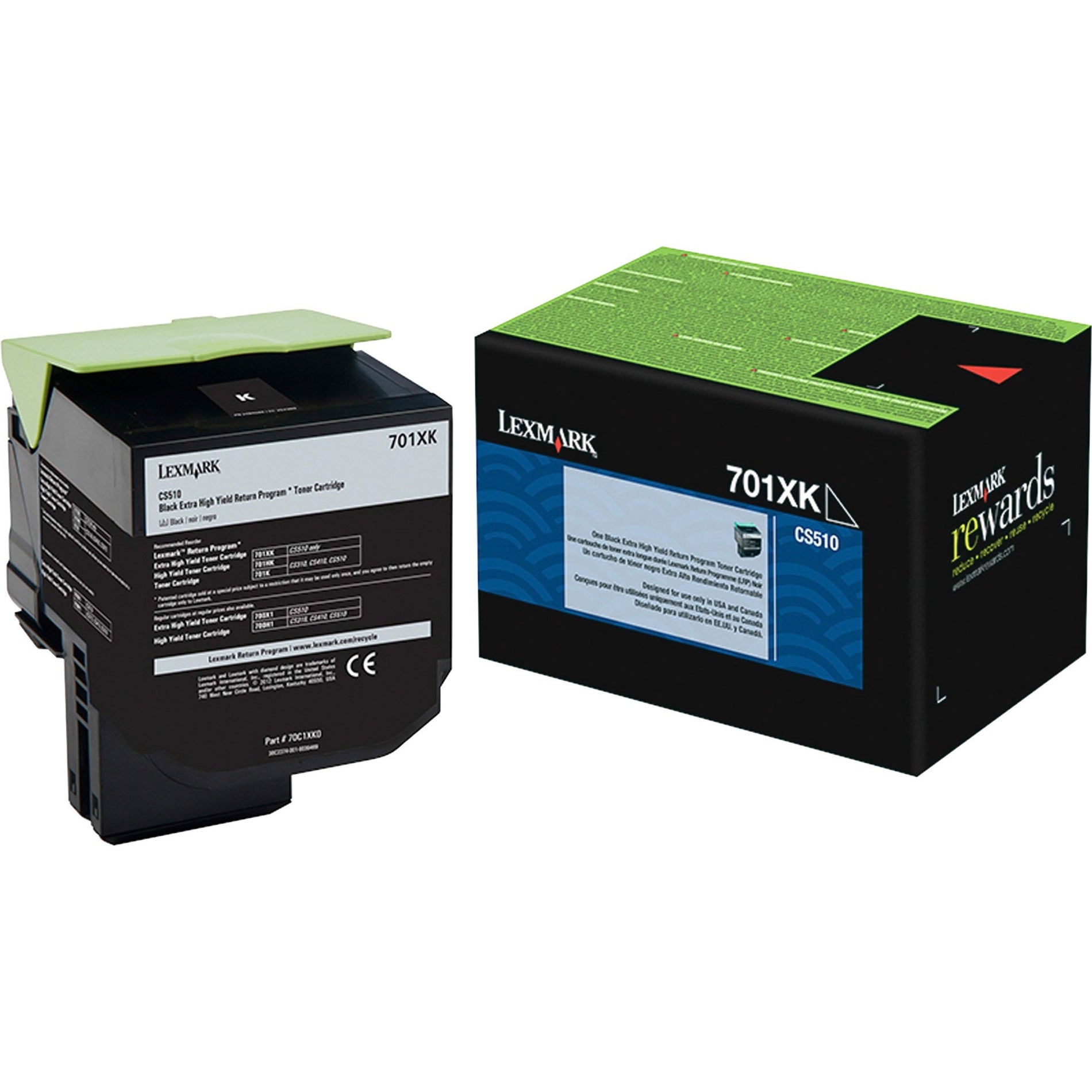 Lexmark 70C1XK0 701XK Unison Toner Cartridge, 8000 Page Yield, Black
