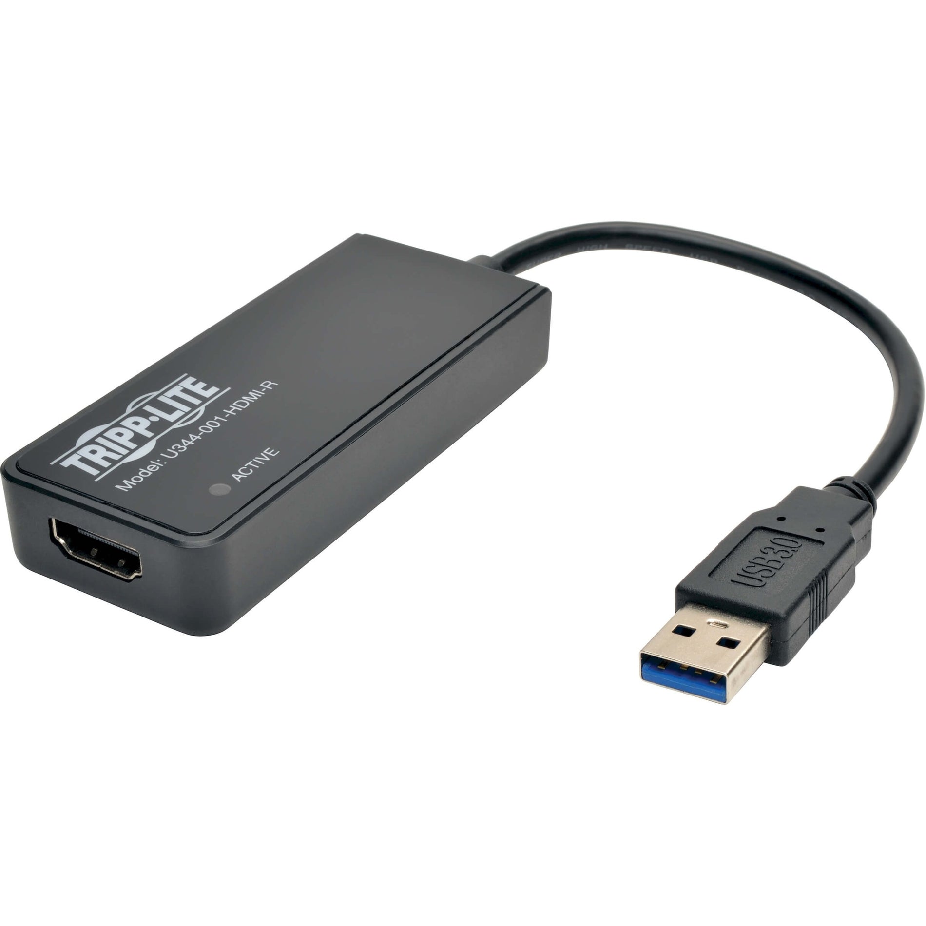 Tripp Lite U344-001-HDMI-R USB 3.0 to HDMI Adapter, 2048 x 1152 Resolution, 3 Year Warranty