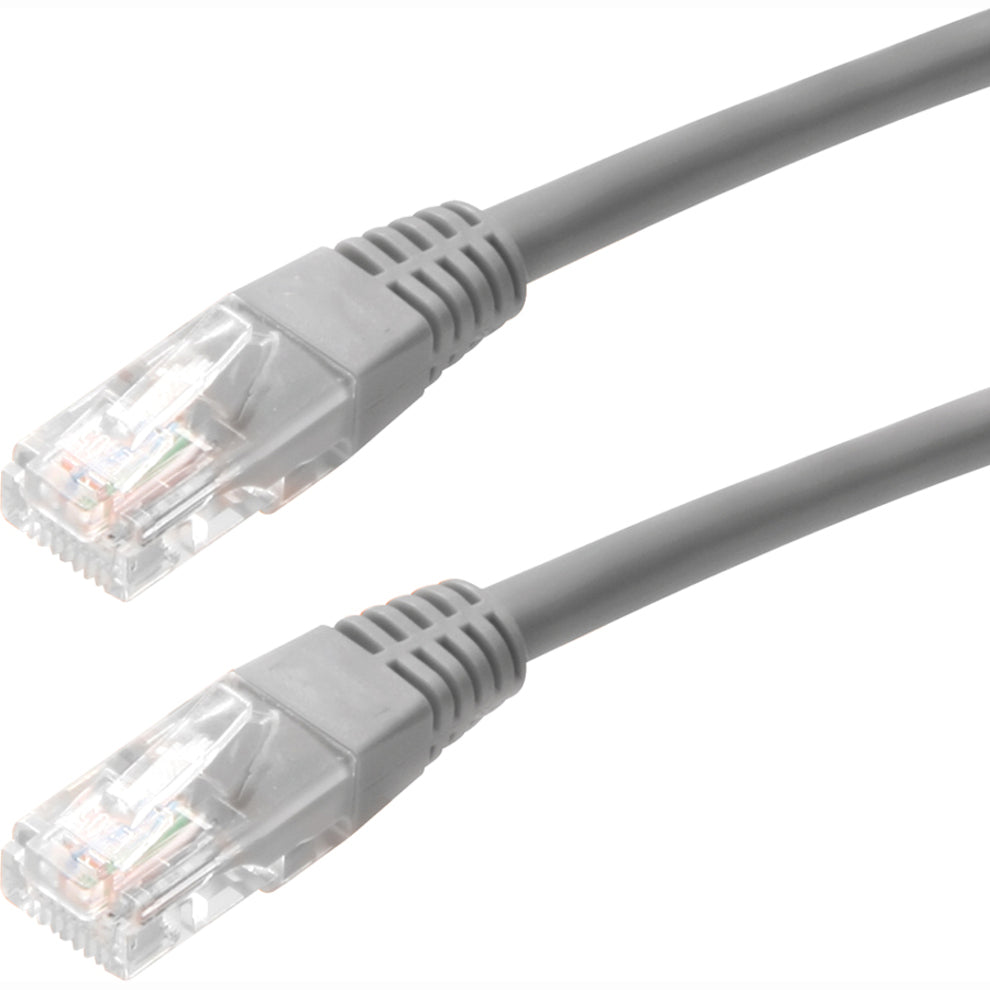 4XEM 4XC5EPATCH1GR 1FT Cat5e Molded RJ45 UTP Network Patch Cable, Gray, Strain Relief, Snagless, 1 Gbit/s Data Transfer Rate