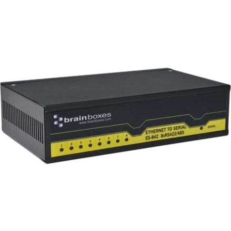 Brainboxes ES-842 8 Port RS422/485 Ethernet to Serial Adapter, Lifetime Warranty, TAA Compliant