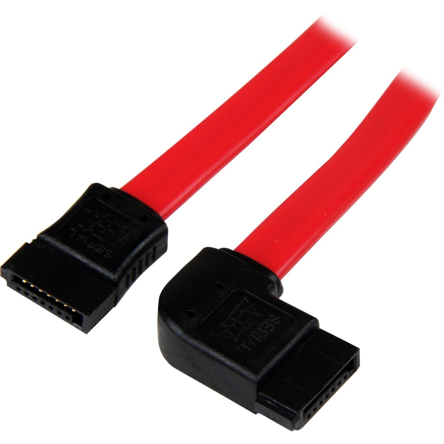 StarTech.com SATA18LSA1 18in SATA to Left Side Angle SATA Serial ATA Cable, Copper Conductor, 1.50 ft Length, Red