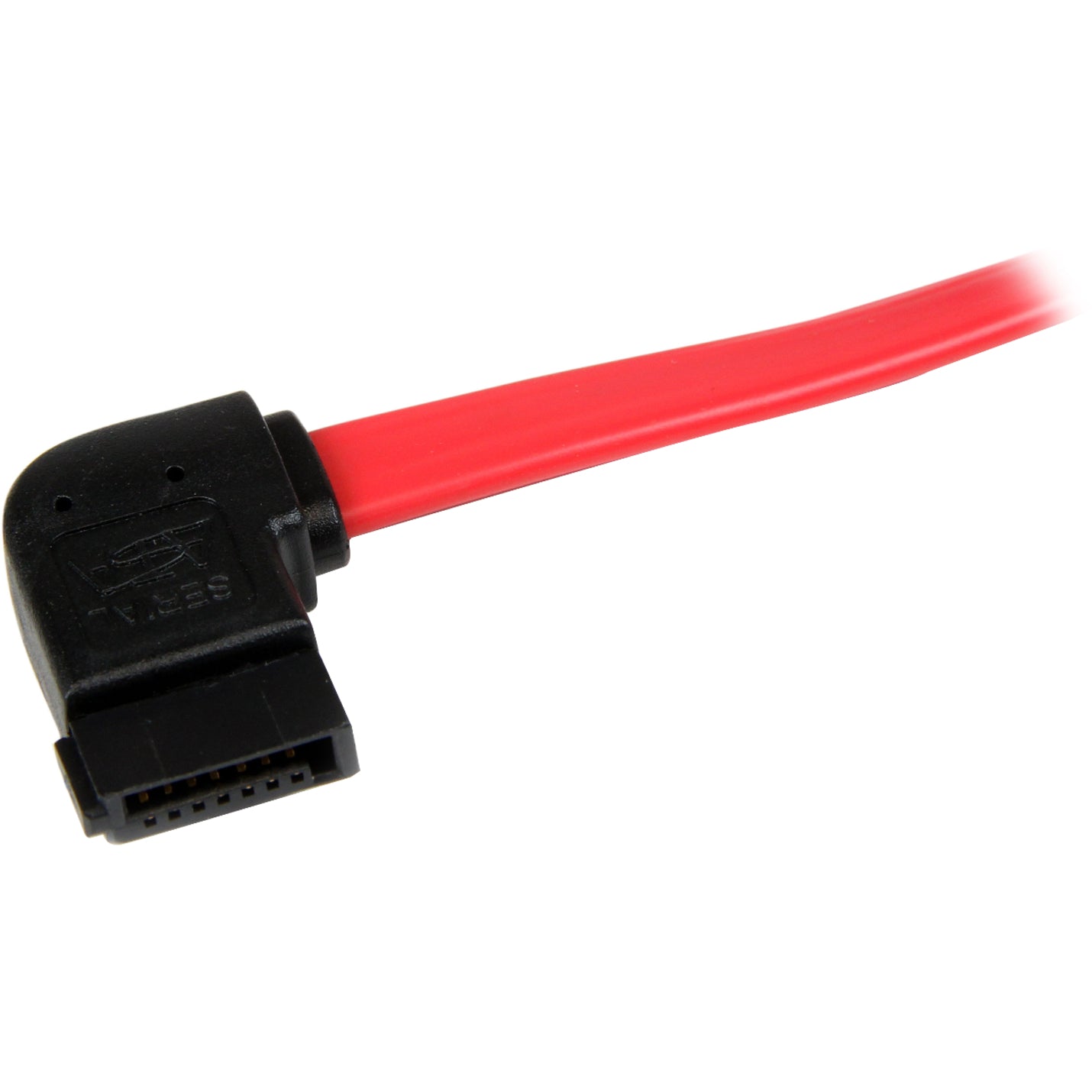 StarTech.com SATA18LSA1 18in SATA to Left Side Angle SATA Serial ATA Cable, Copper Conductor, 1.50 ft Length, Red