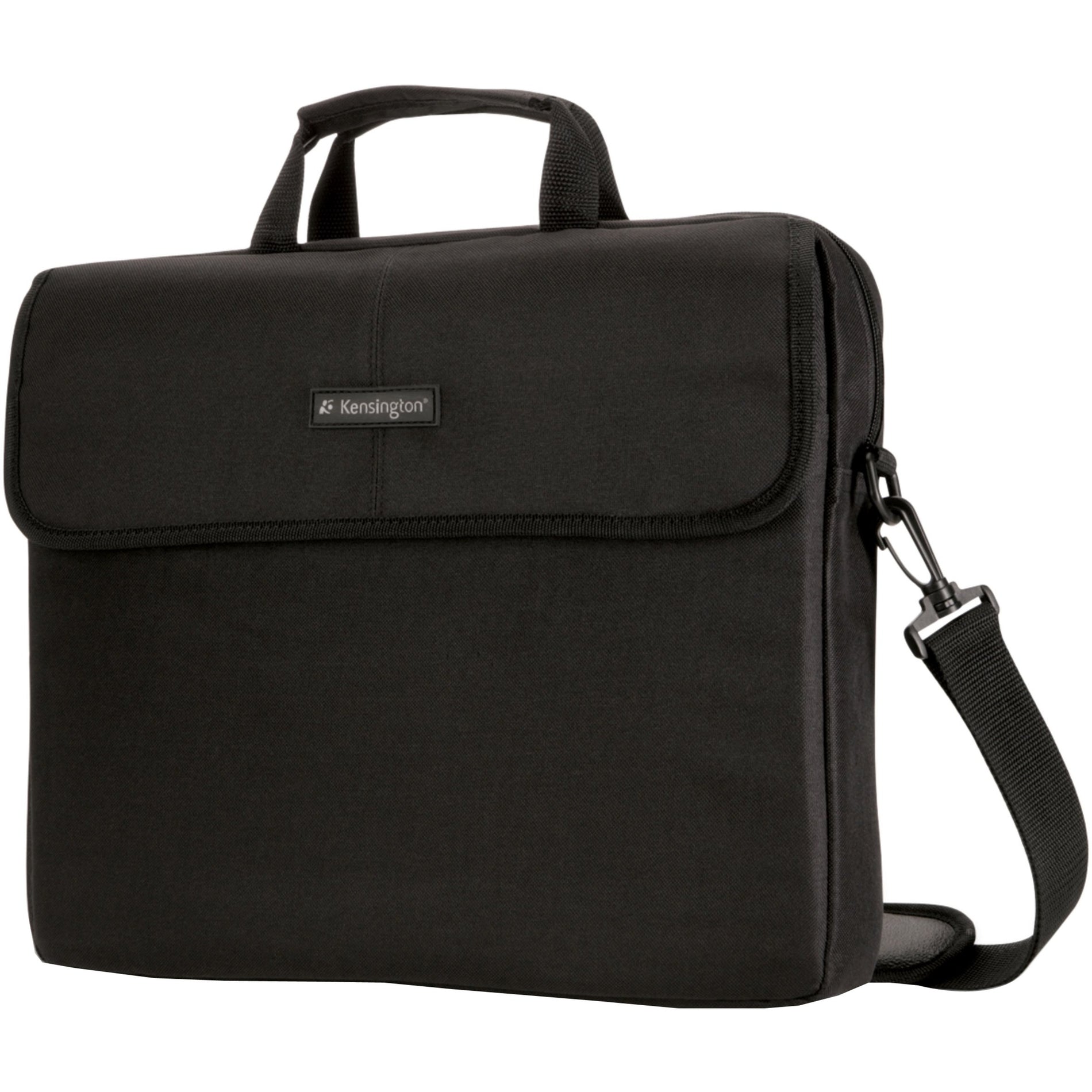 Kensington K62562USB Simply Portable SP10 Classic Laptop Sleeve - 15.6"/39.6cm - Black, Padded Shoulder Strap, Accessory Pocket, File Compartment