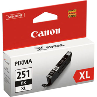 Canon CLI-251BK 6513B001 Black Ink Tank, ChromaLife100+, 1105 Pages